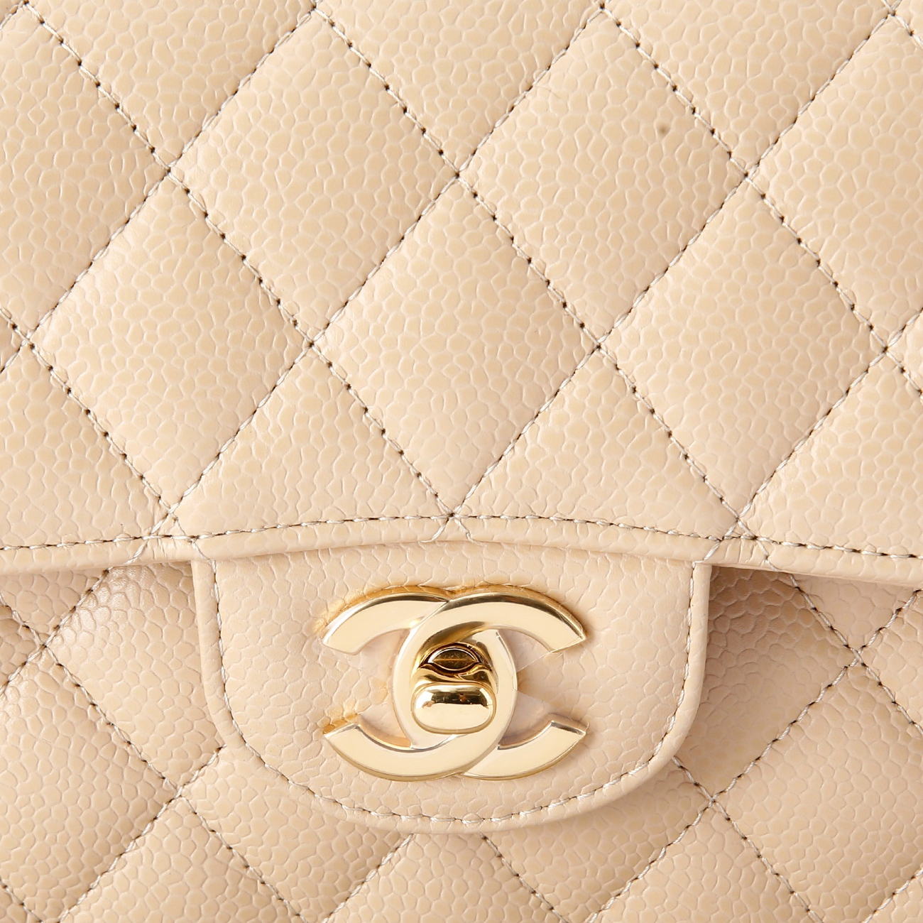 CHANEL(USED)샤넬 캐비어 클래식 스몰 플랩백 베이지