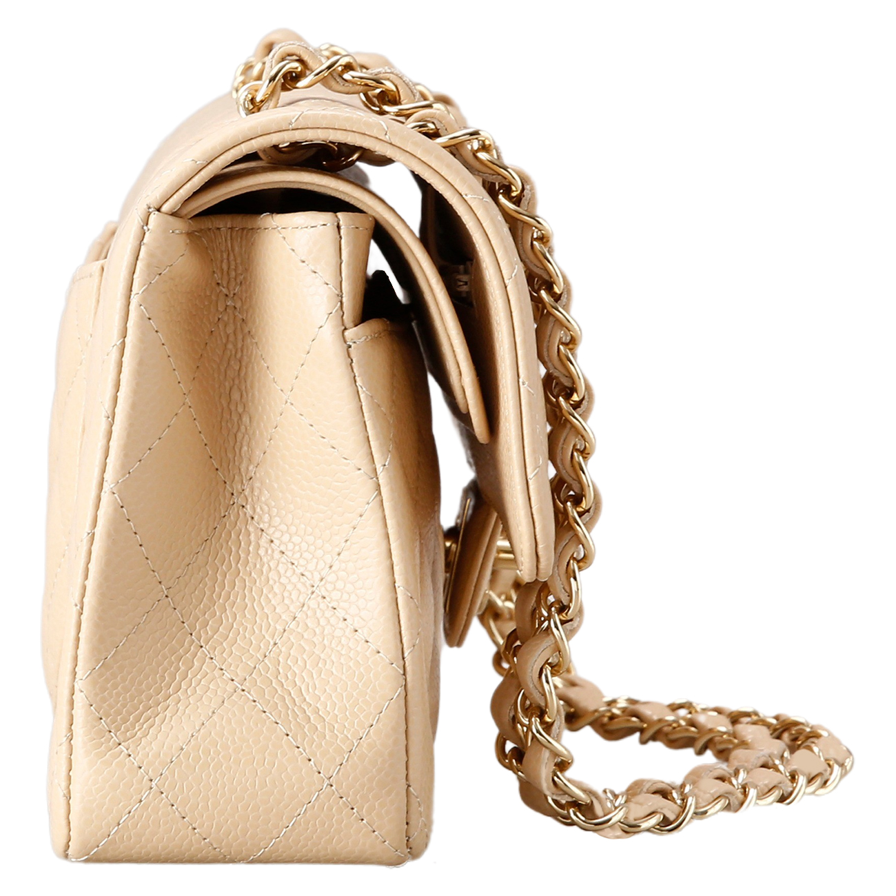 CHANEL(USED)샤넬 캐비어 클래식 스몰 플랩백 베이지