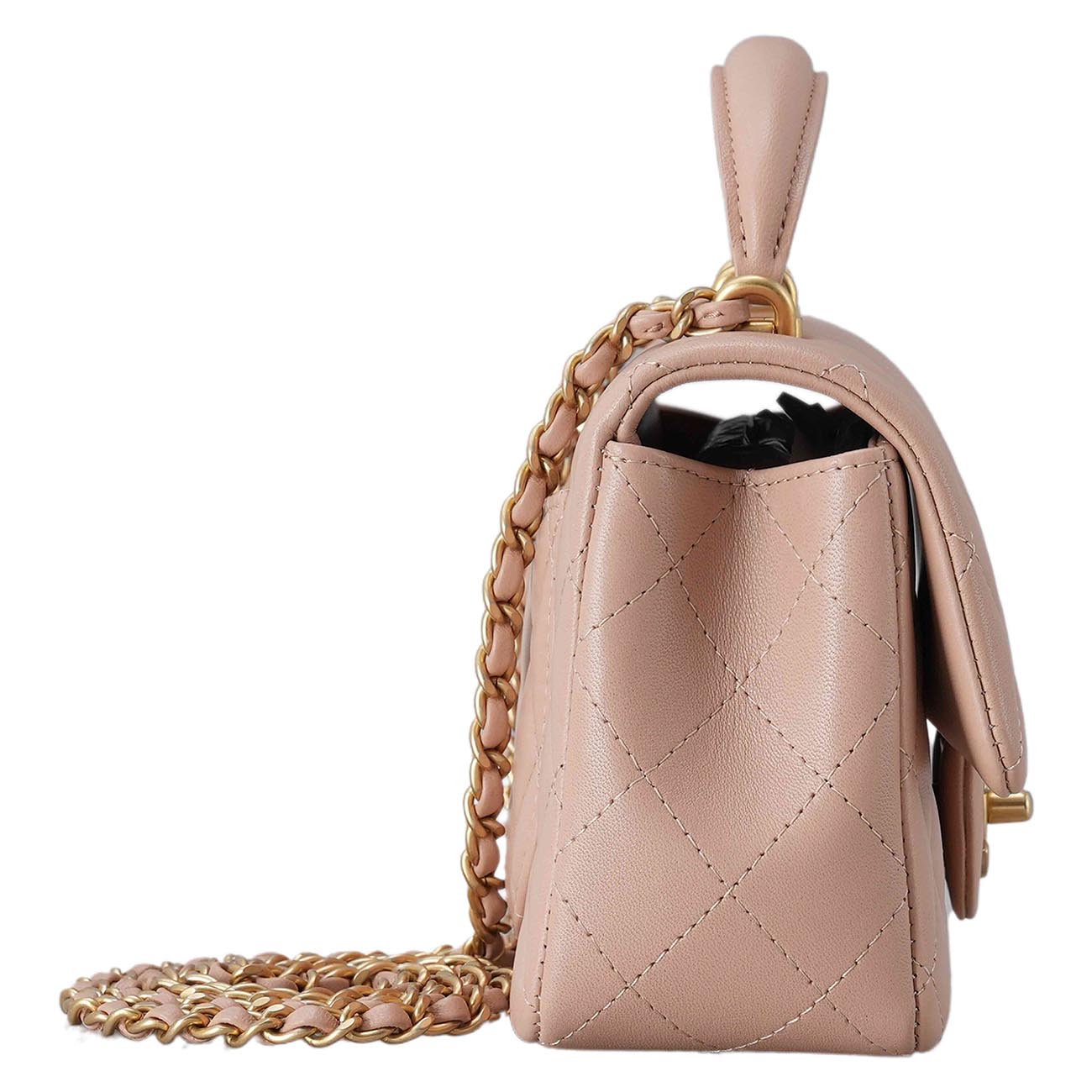 CHANEL(USED)샤넬 램스킨 클래식 뉴미니 탑핸들
