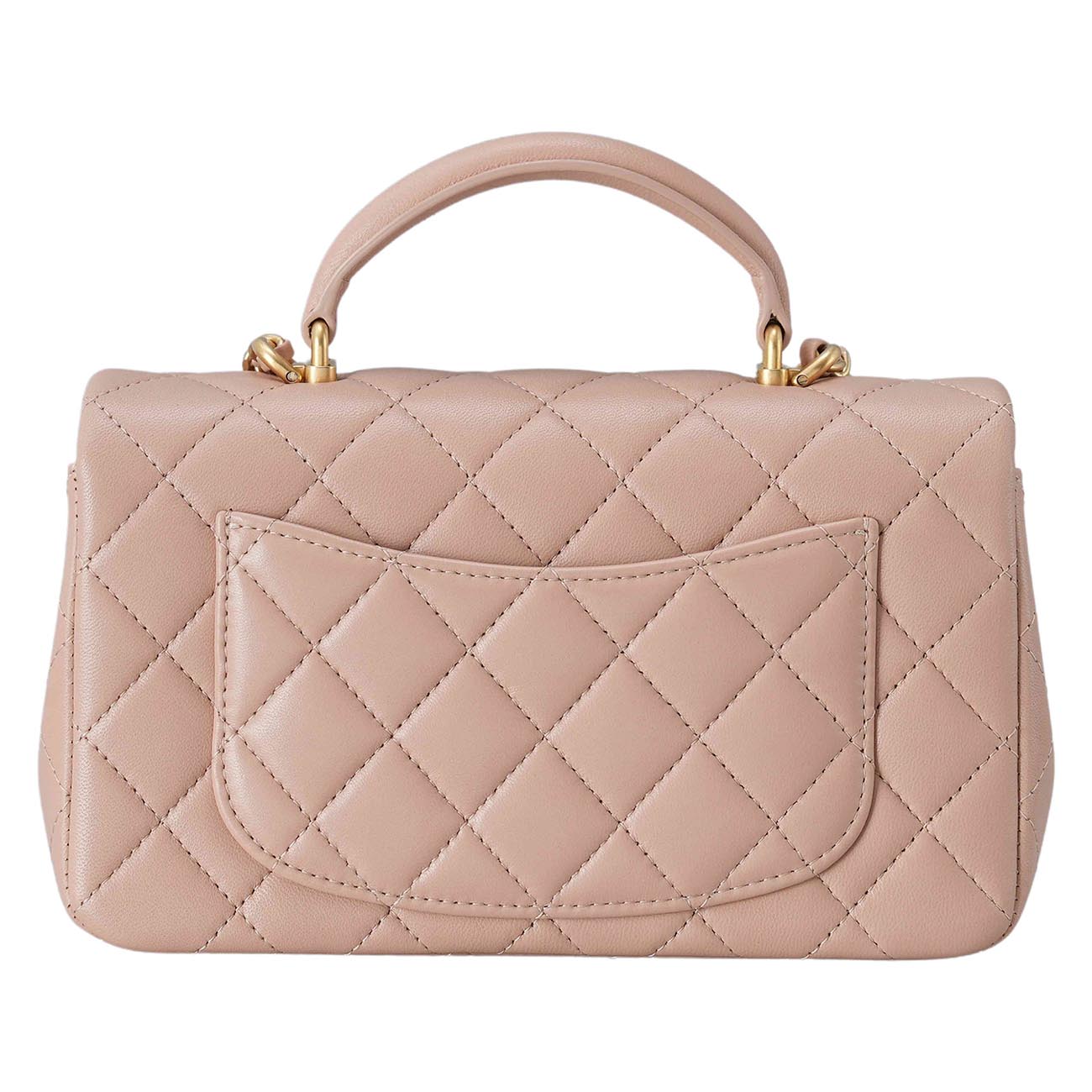 CHANEL(USED)샤넬 램스킨 클래식 뉴미니 탑핸들