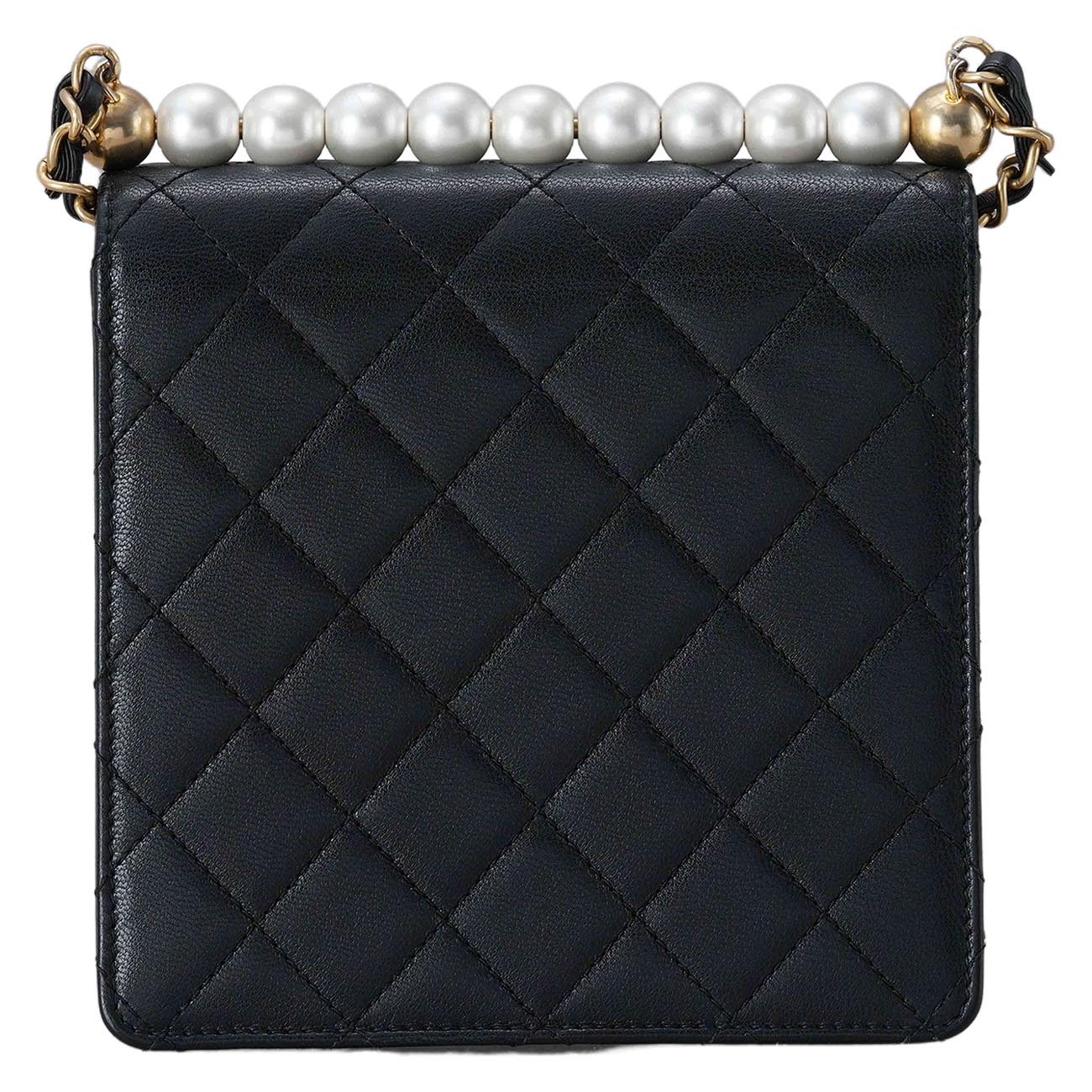 CHANEL(USED)샤넬 시즌 램스킨 진주 플랩백