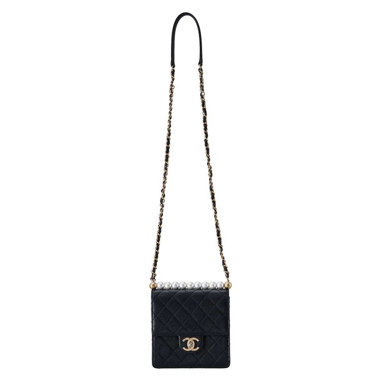 CHANEL(USED)샤넬 시즌 램스킨 진주 플랩백