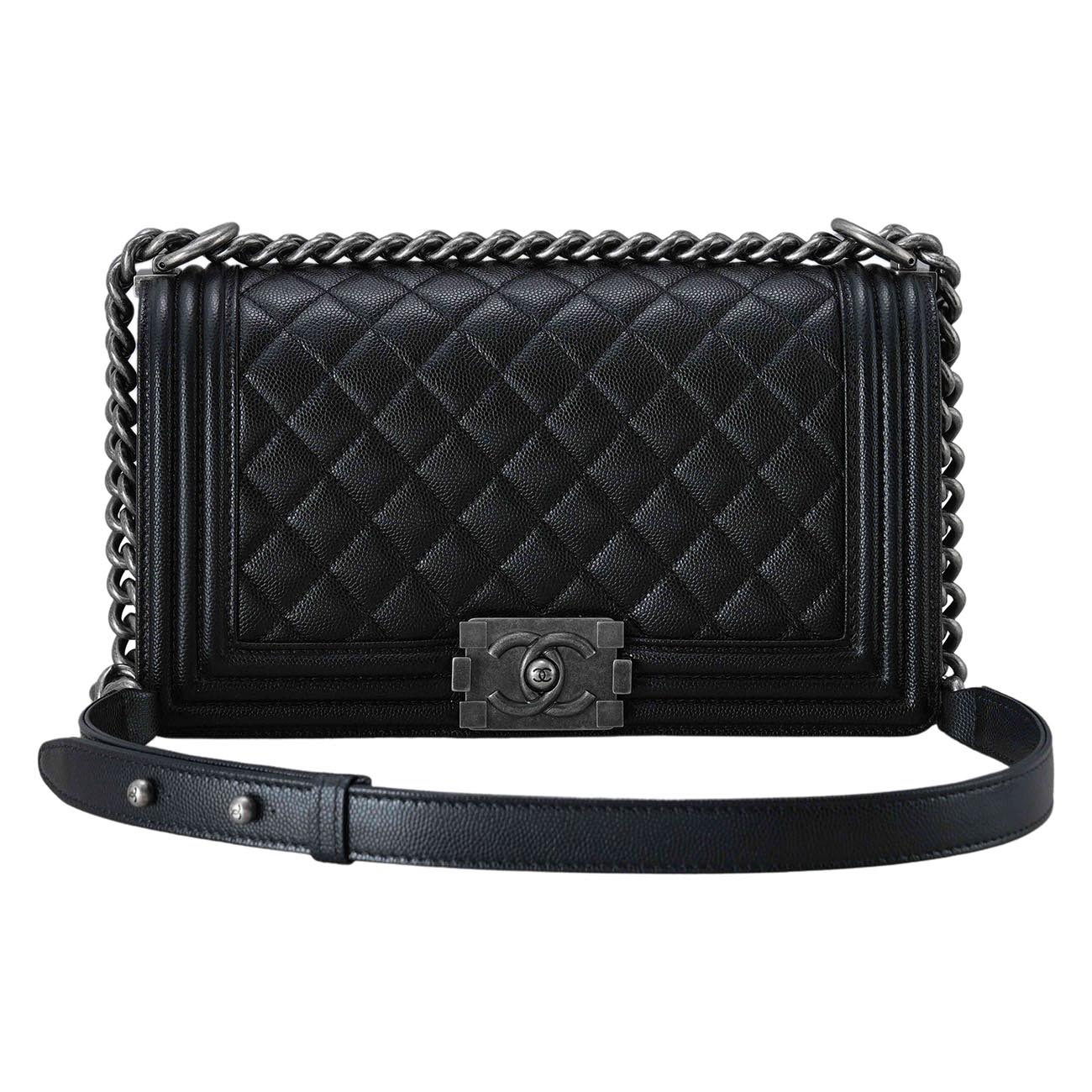 CHANEL(USED)샤넬 A67086 캐비어 보이샤넬 미듐 플랩백