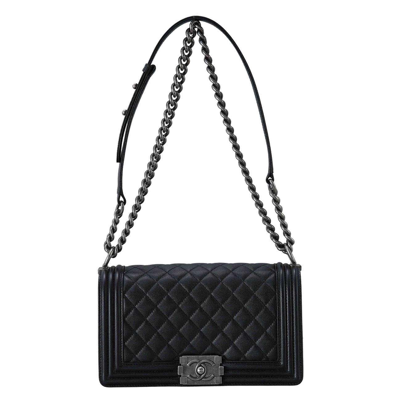 CHANEL(USED)샤넬 A67086 캐비어 보이샤넬 미듐 플랩백