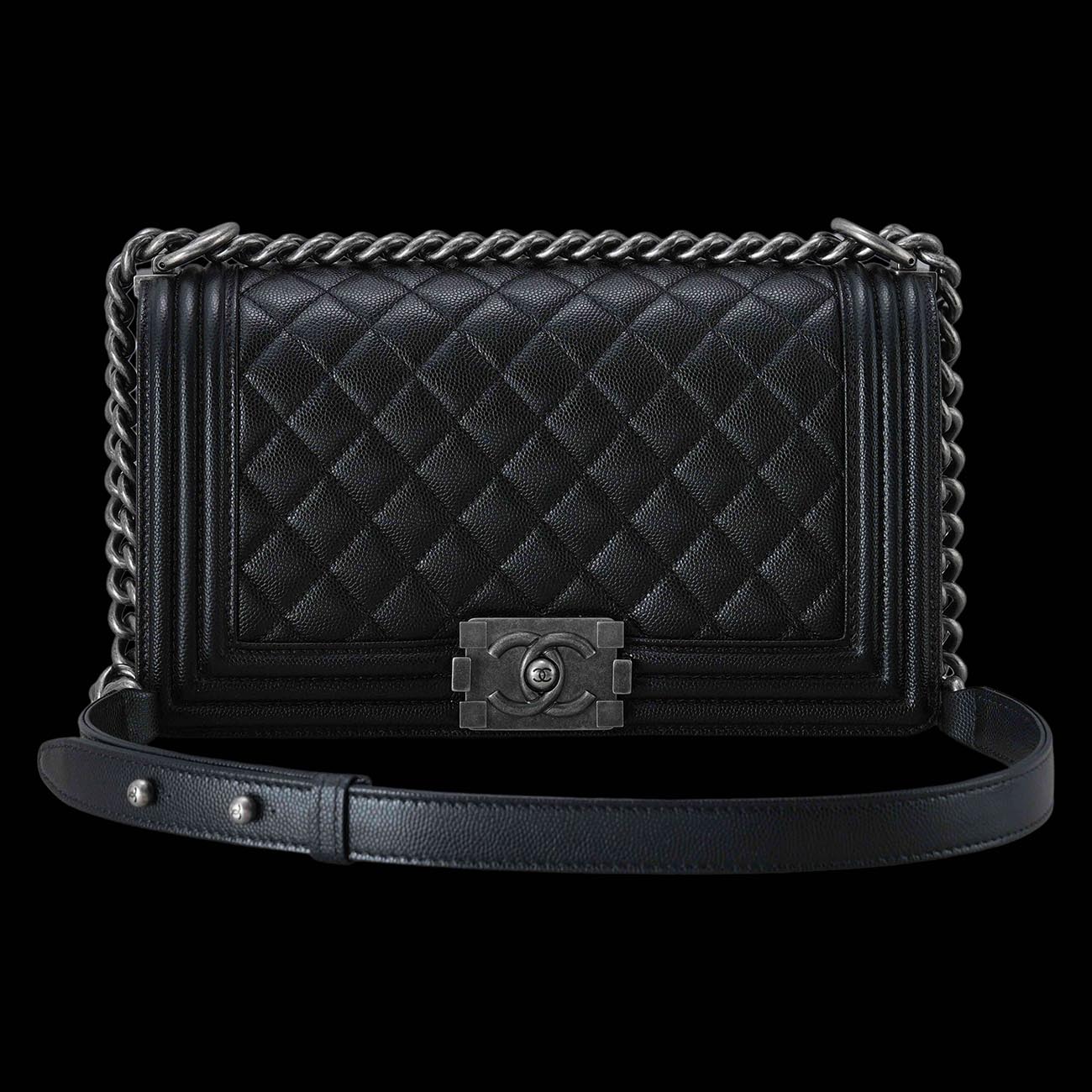 CHANEL(USED)샤넬 A67086 캐비어 보이샤넬 미듐 플랩백
