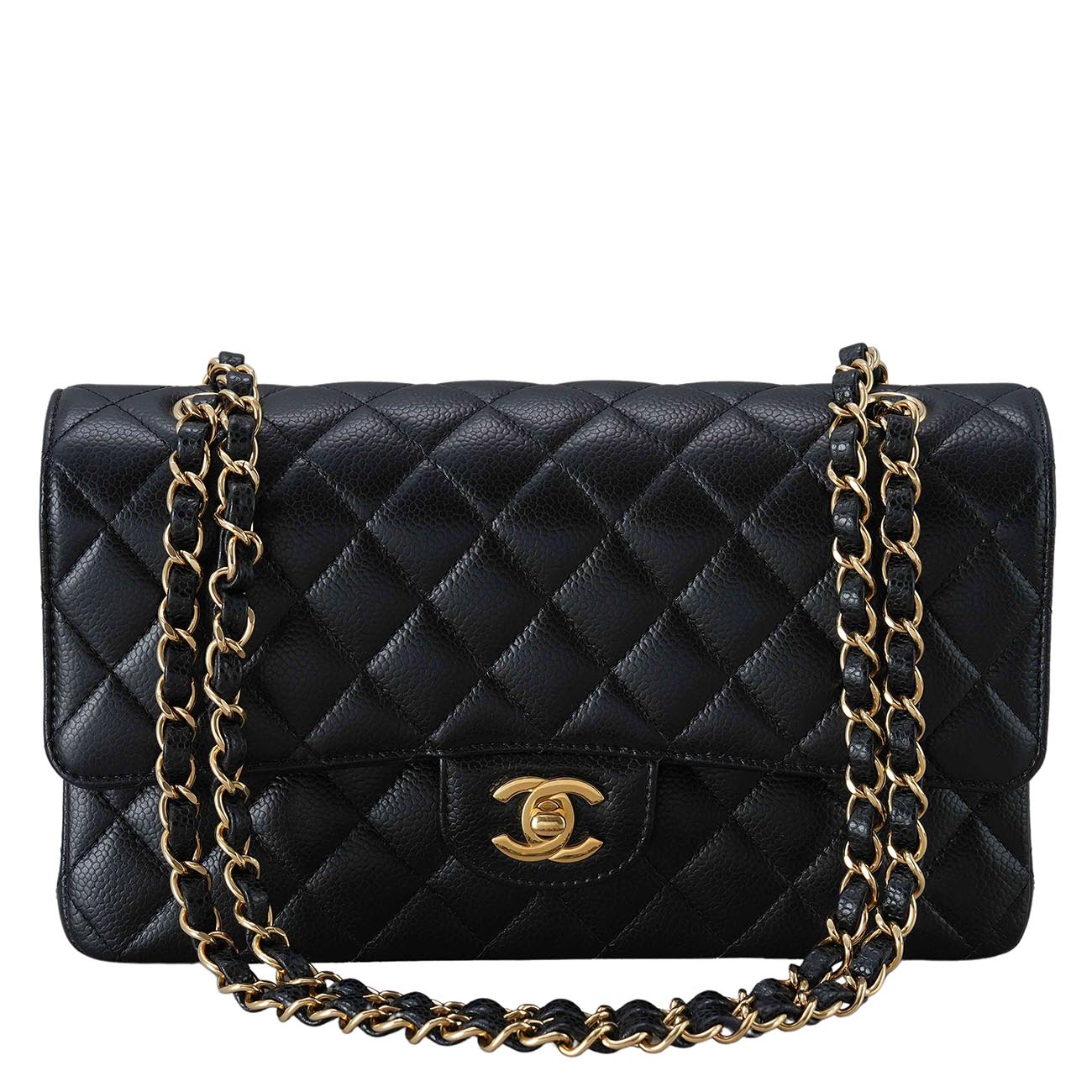 CHANEL(USED)샤넬 A01112 캐비어 클래식 미듐 플랩백