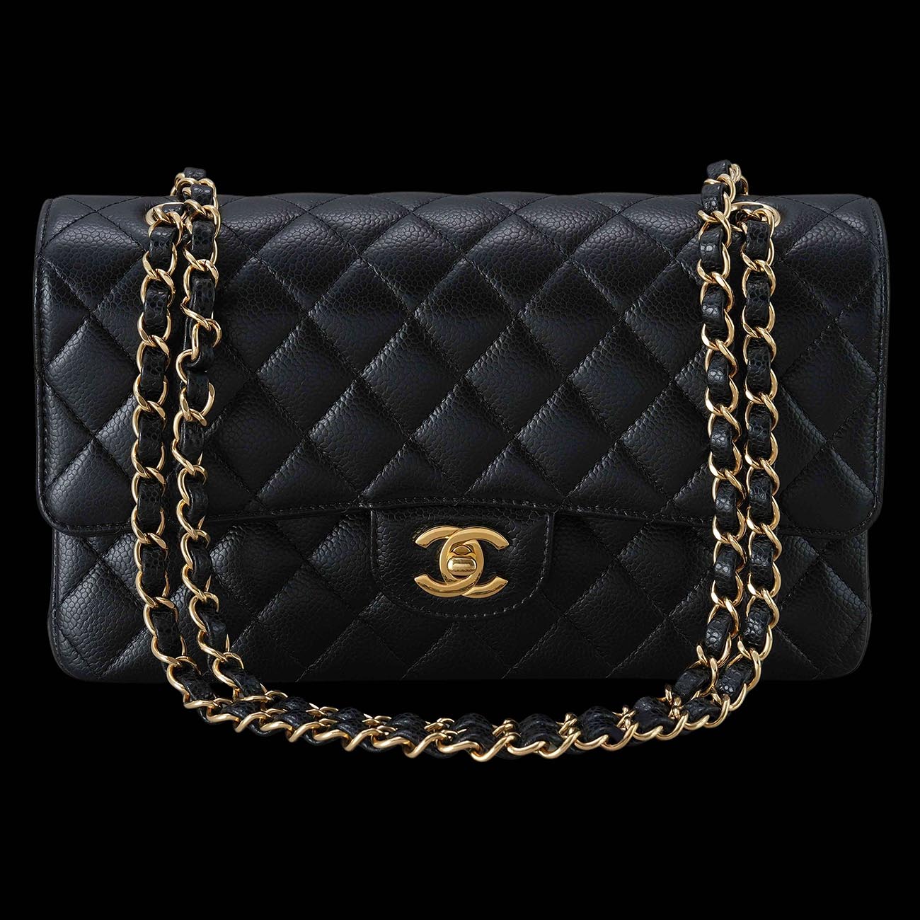 CHANEL(USED)샤넬 A01112 캐비어 클래식 미듐 플랩백