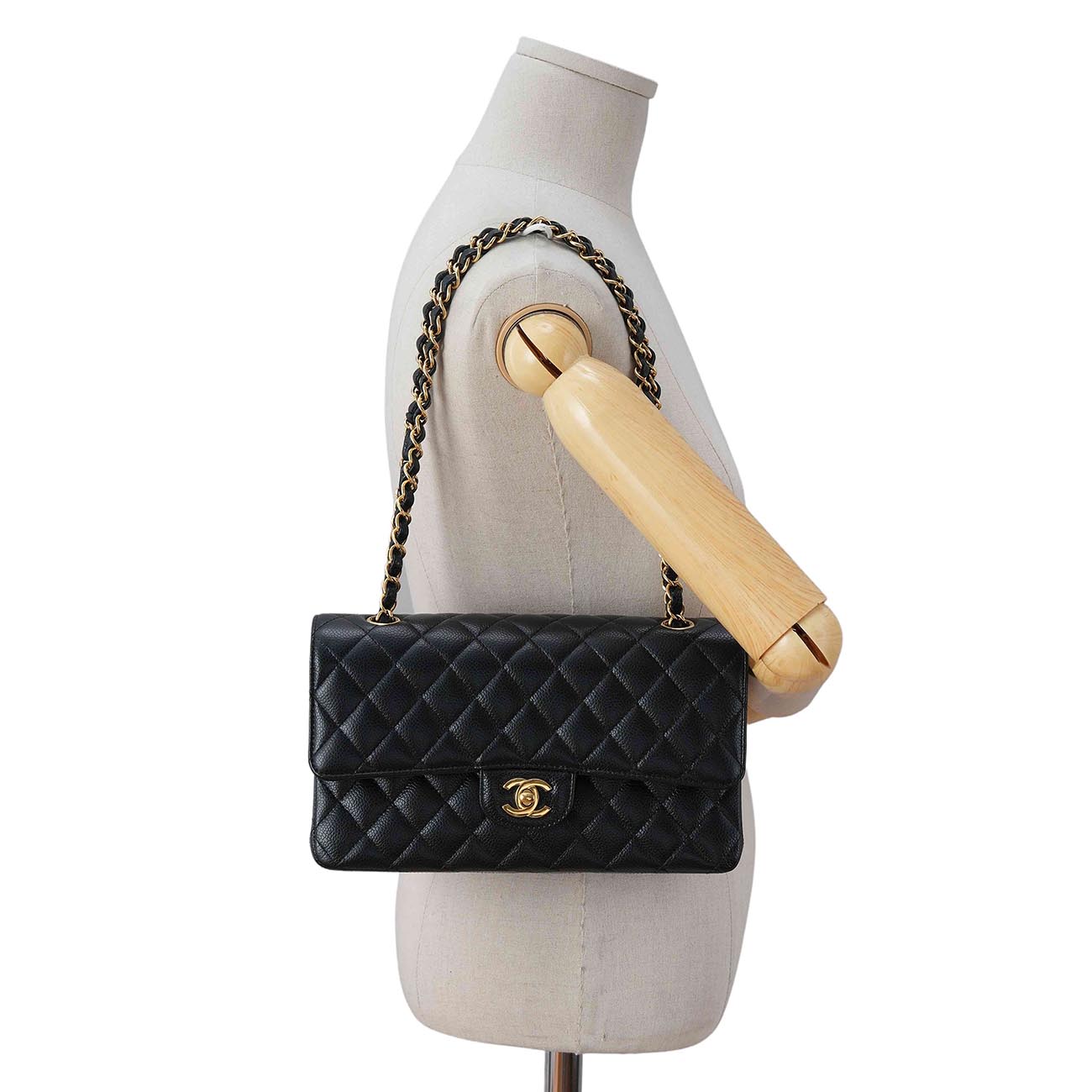 CHANEL(USED)샤넬 A01112 캐비어 클래식 미듐 플랩백