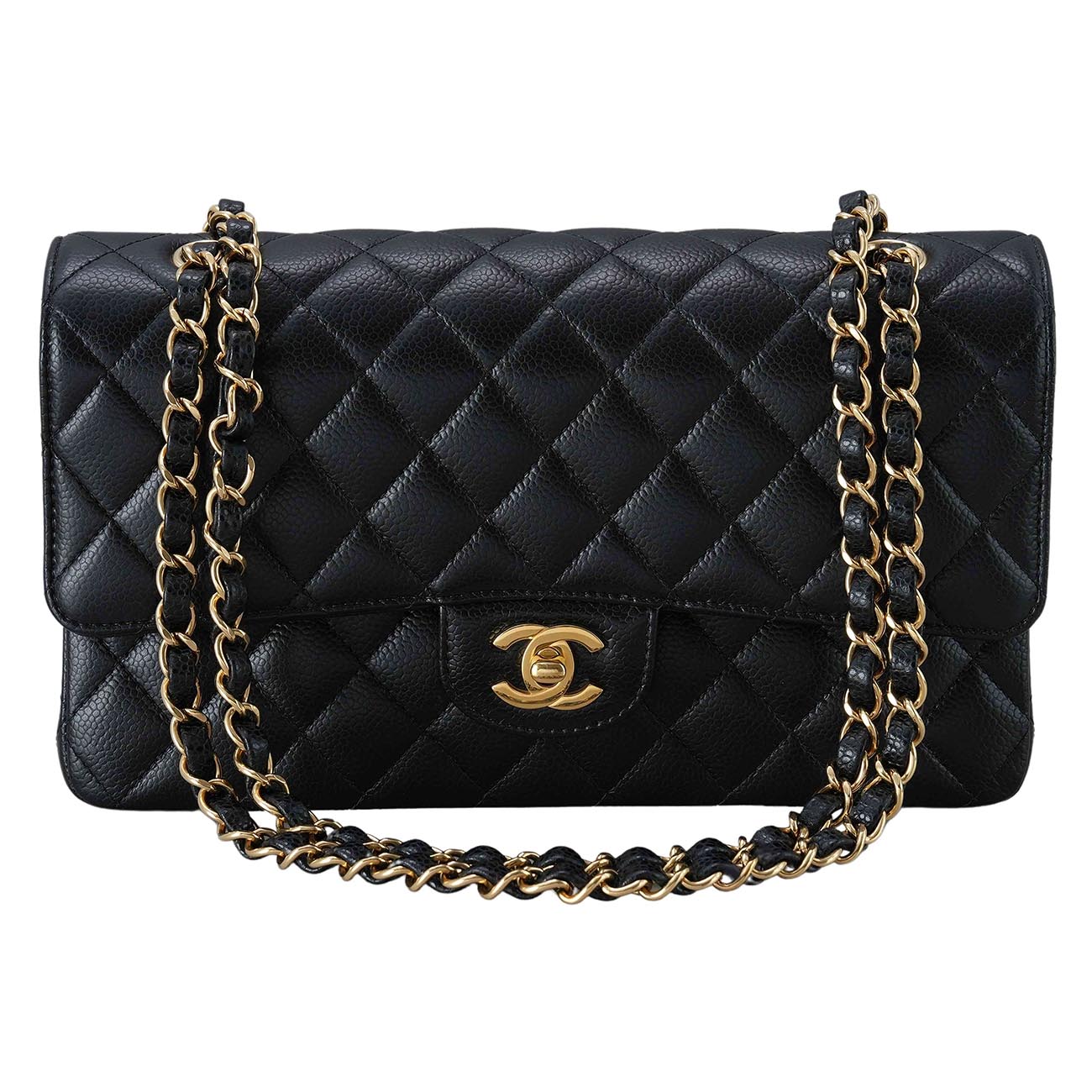 CHANEL(USED)샤넬 A01112 캐비어 클래식 미듐 플랩백
