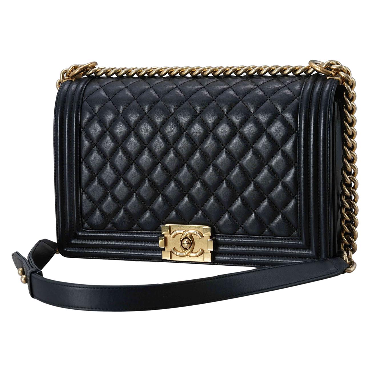 CHANEL(USED)샤넬 램스킨 보이샤넬 뉴미듐 플랩백