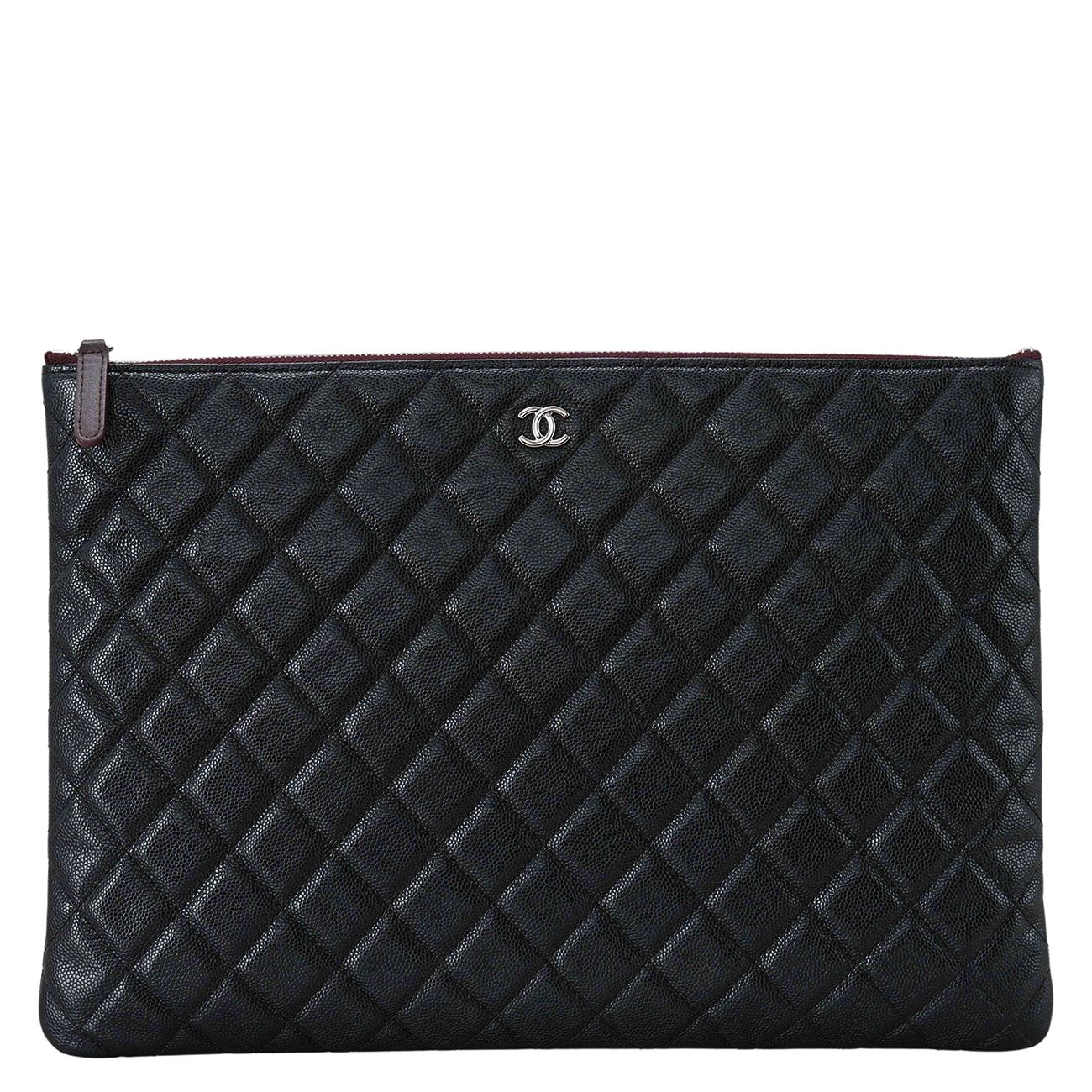 CHANEL(USED)샤넬 캐비어 클래식 클러치 라지 은장