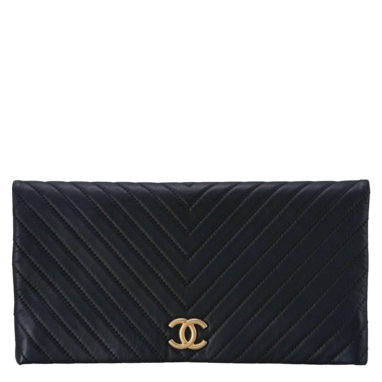 CHANEL(USED)샤넬 쉐브론 플랩 클러치