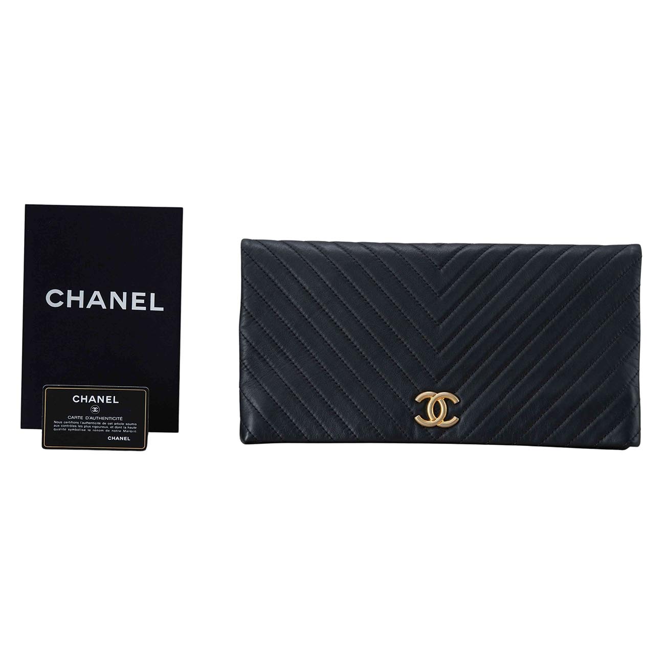 CHANEL(USED)샤넬 쉐브론 플랩 클러치