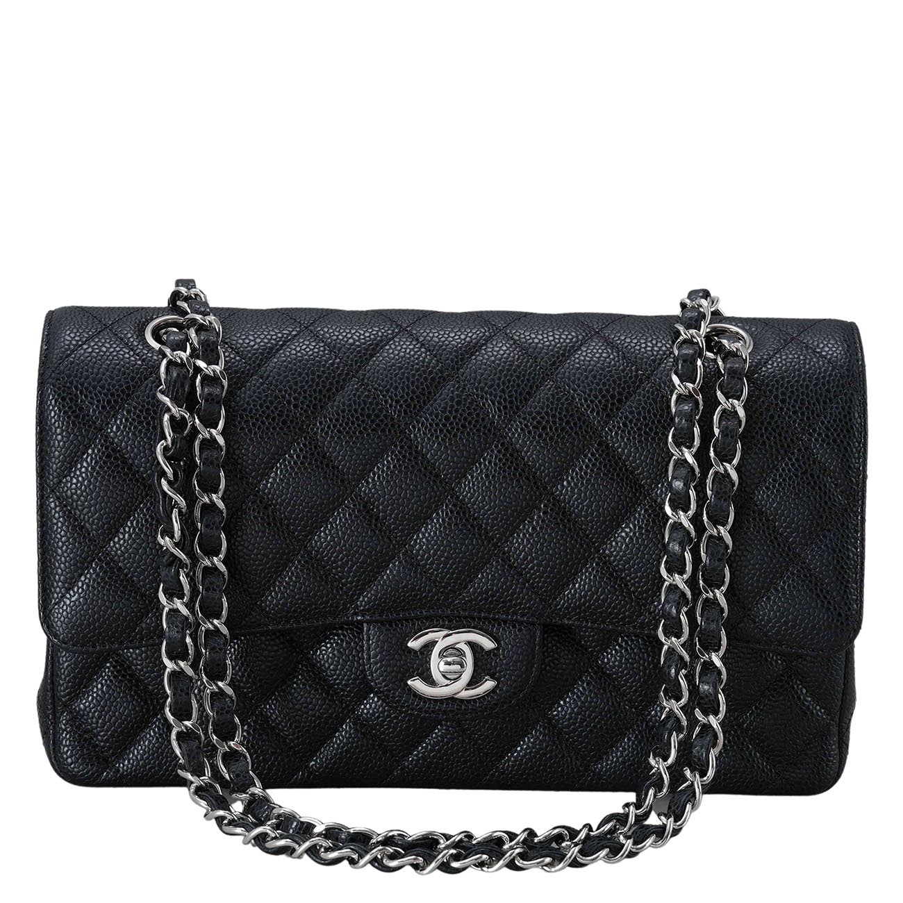 CHANEL(USED)샤넬 A01112 캐비어 클래식 미듐 플랩백