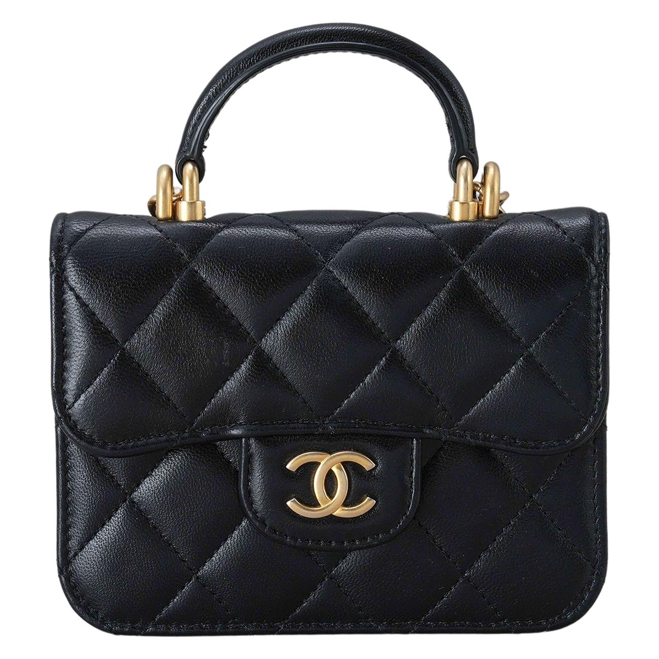 CHANEL(USED)샤넬 램스킨 탑핸들 겸 체인백