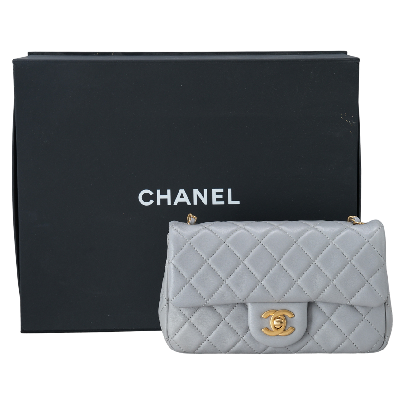 CHANEL(USED)샤넬 램스킨 뉴미니 골든볼 플랩백