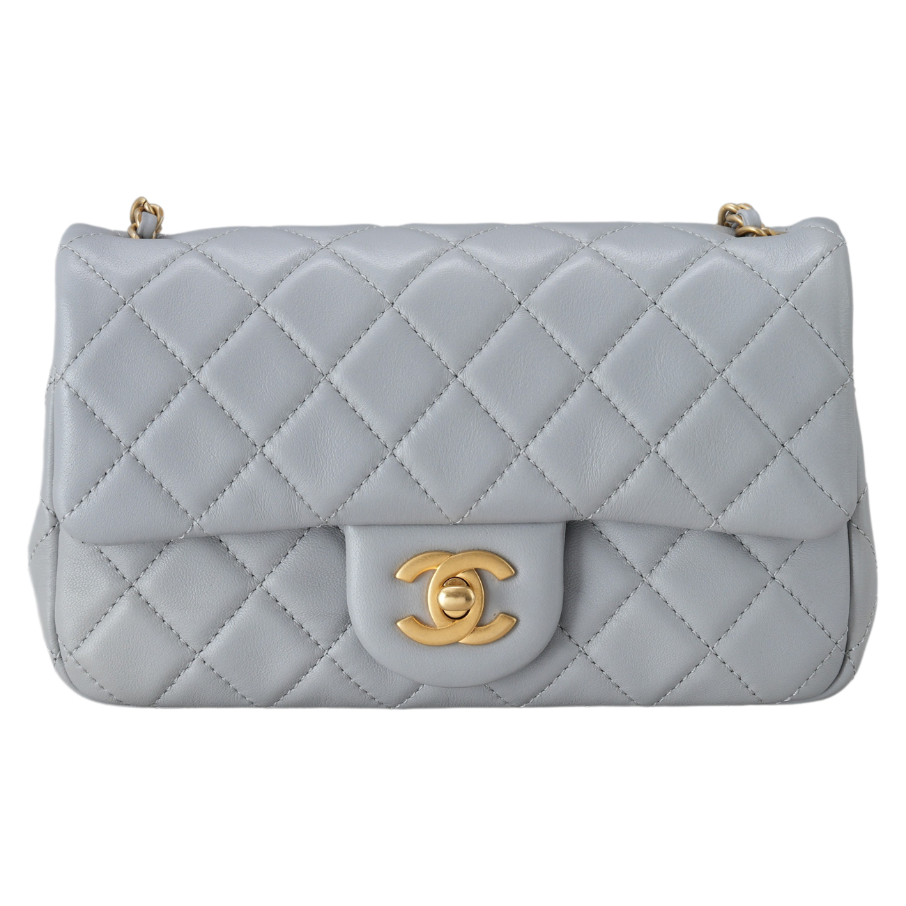 CHANEL(USED)샤넬 램스킨 뉴미니 골든볼 플랩백