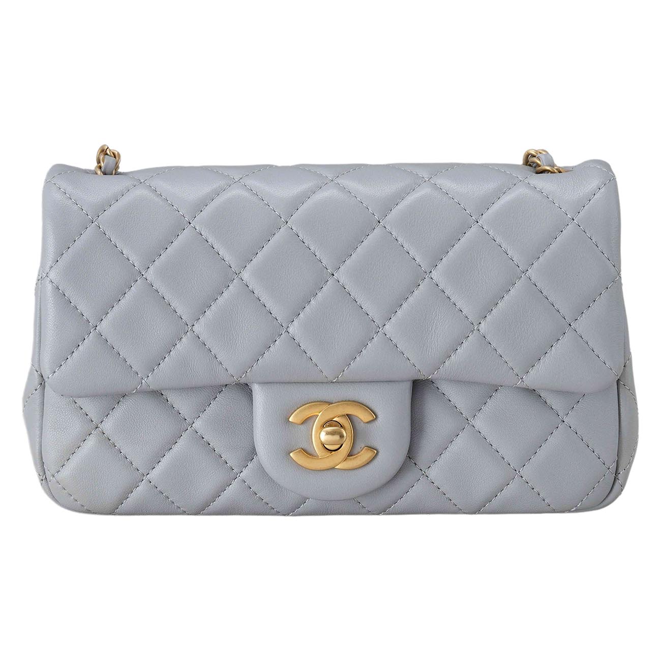 CHANEL(USED)샤넬 램스킨 뉴미니 골든볼 플랩백