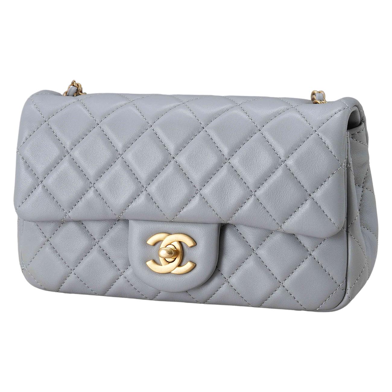 CHANEL(USED)샤넬 램스킨 뉴미니 골든볼 플랩백