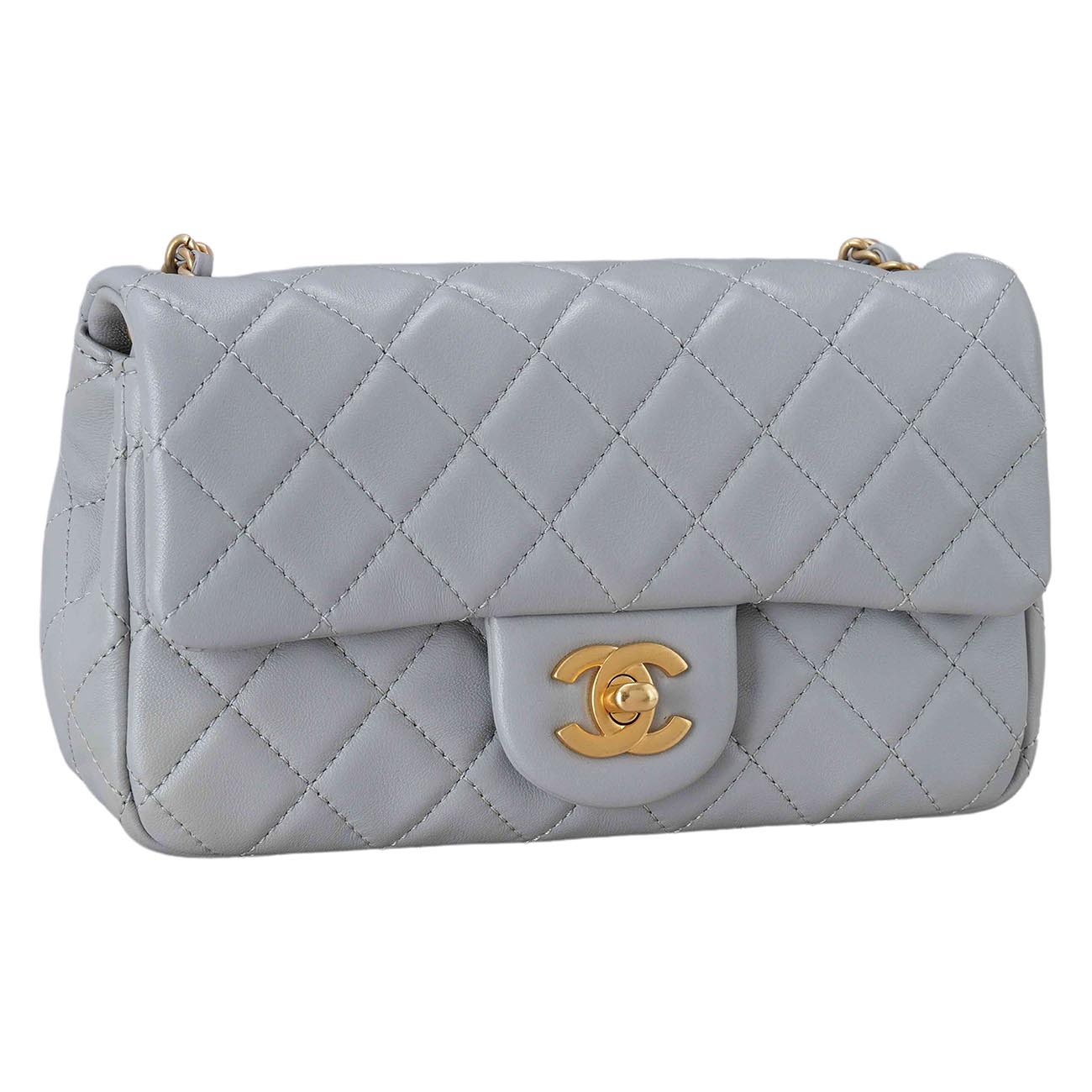 CHANEL(USED)샤넬 램스킨 뉴미니 골든볼 플랩백