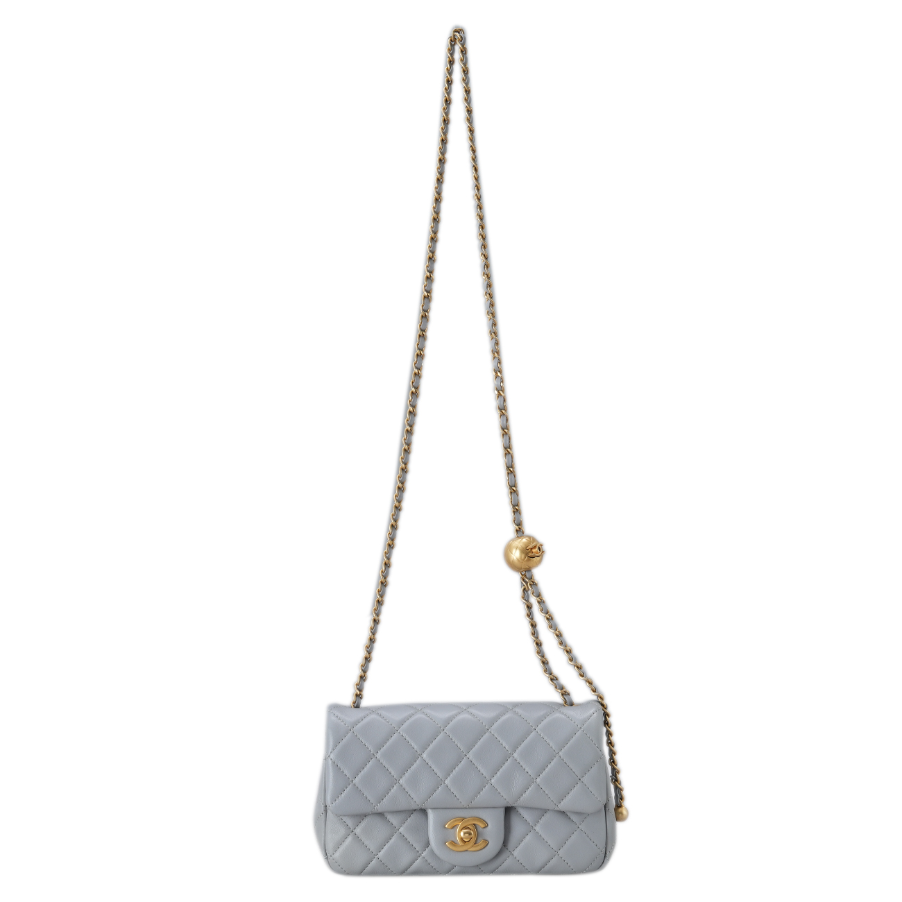 CHANEL(USED)샤넬 램스킨 뉴미니 골든볼 플랩백