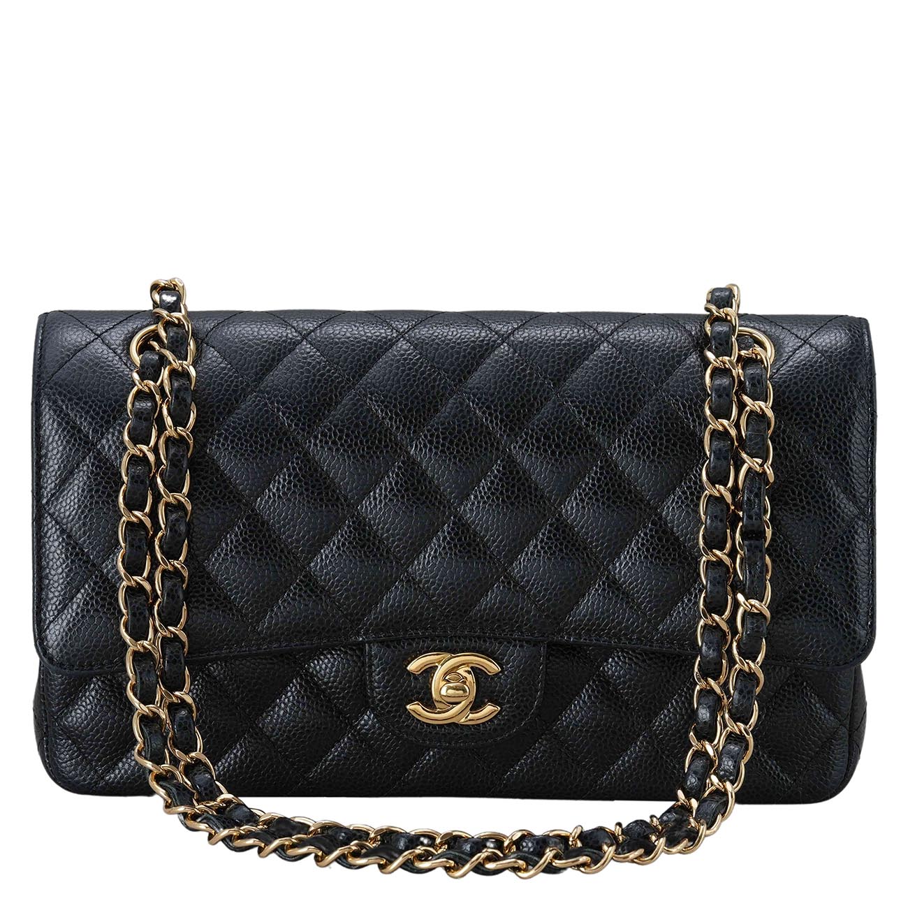 CHANEL(USED)샤넬 A01112 캐비어 클래식 미듐 플랩백