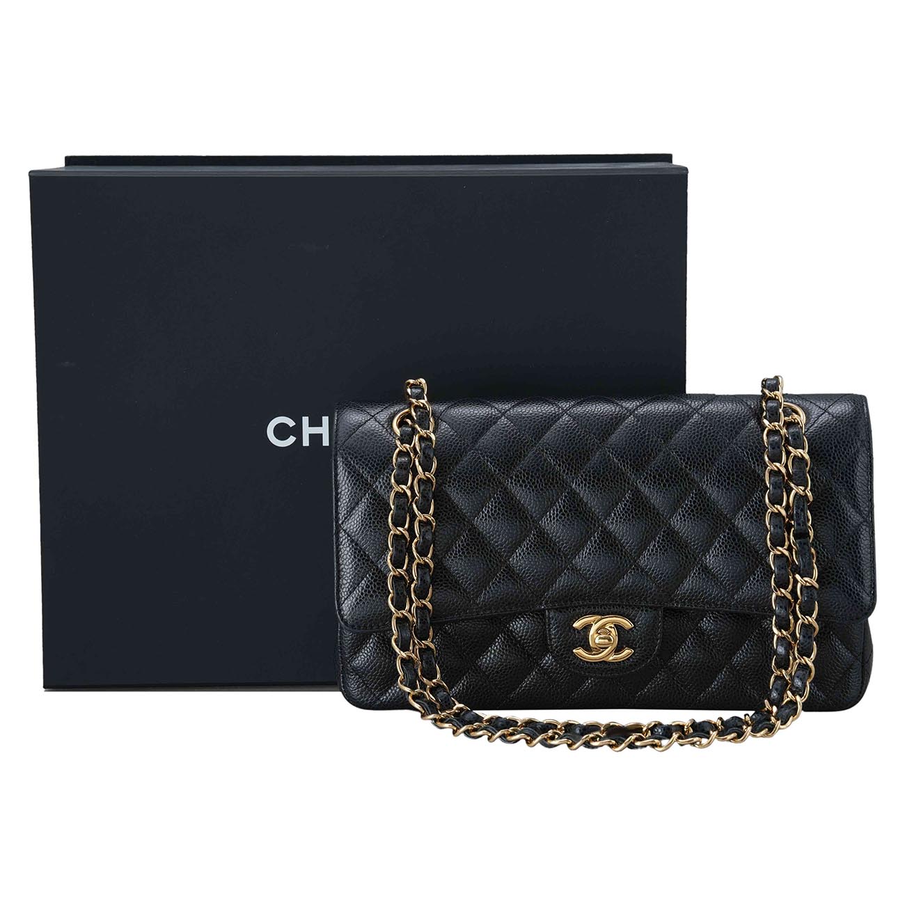 CHANEL(USED)샤넬 A01112 캐비어 클래식 미듐 플랩백