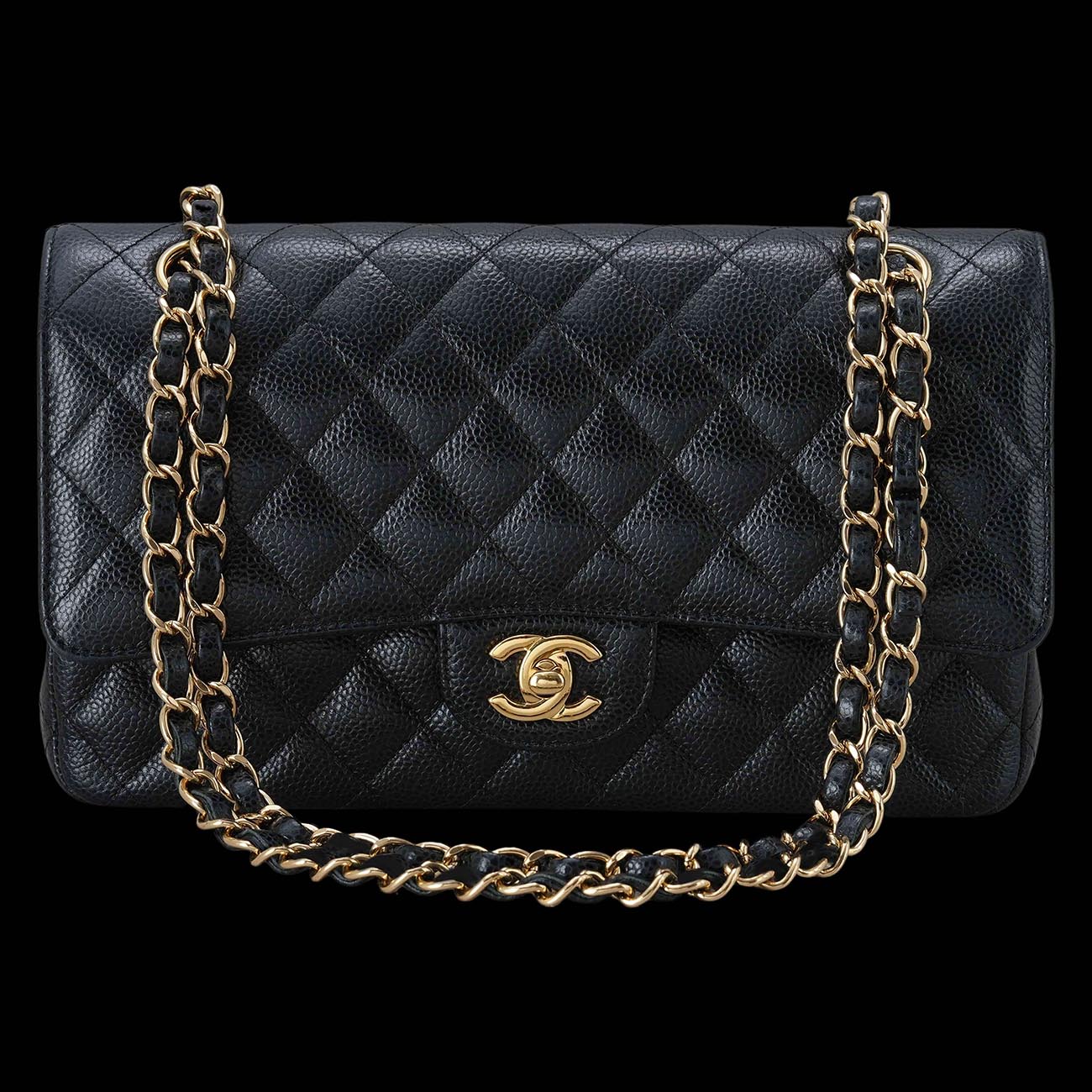 CHANEL(USED)샤넬 A01112 캐비어 클래식 미듐 플랩백