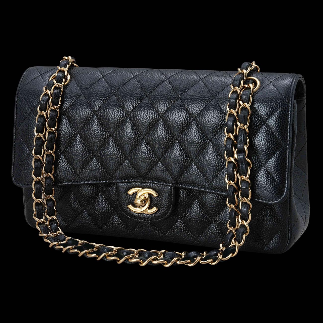 CHANEL(USED)샤넬 A01112 캐비어 클래식 미듐 플랩백