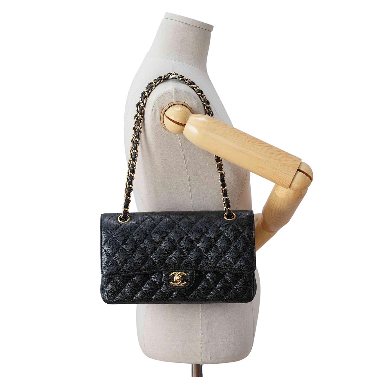 CHANEL(USED)샤넬 A01112 캐비어 클래식 미듐 플랩백