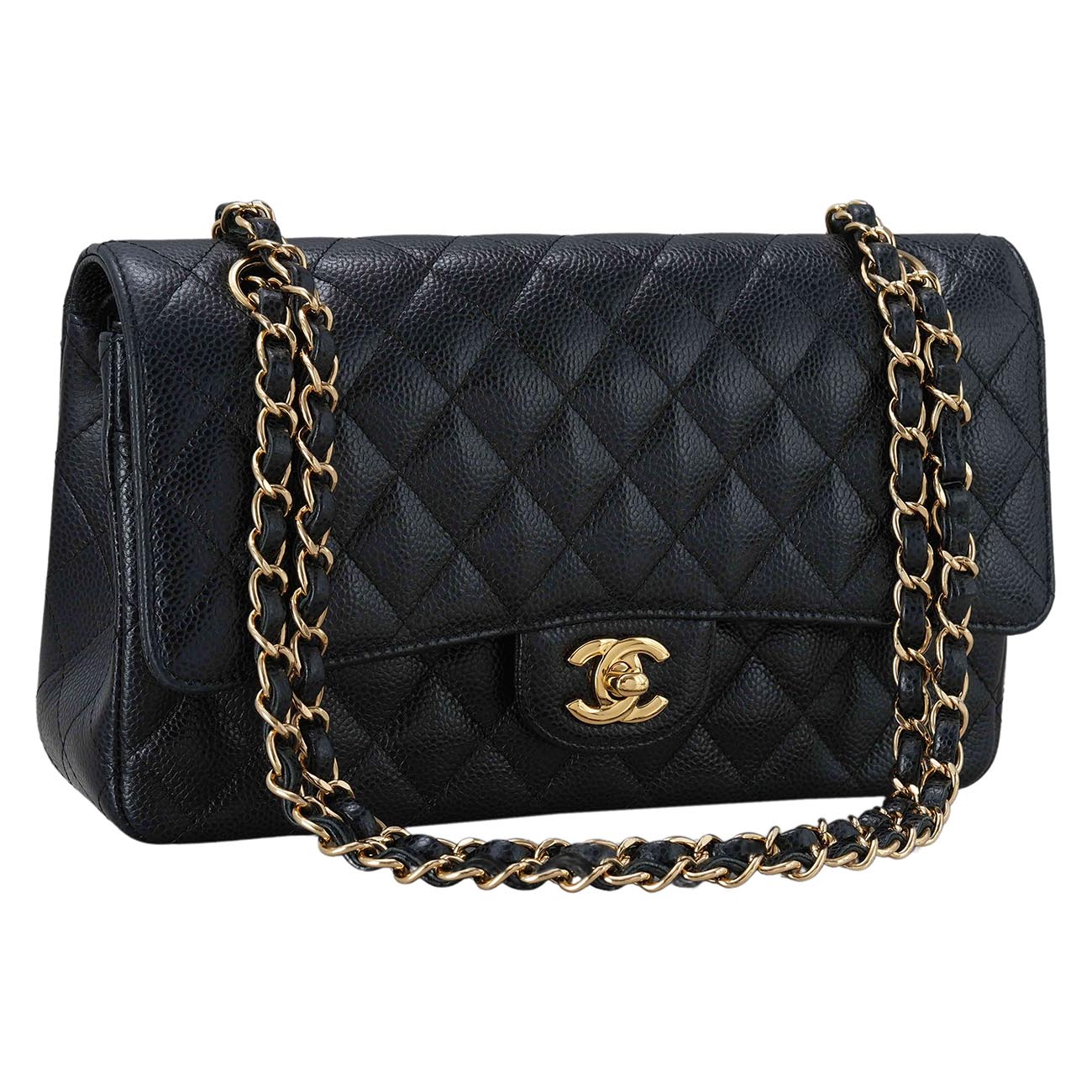 CHANEL(USED)샤넬 A01112 캐비어 클래식 미듐 플랩백