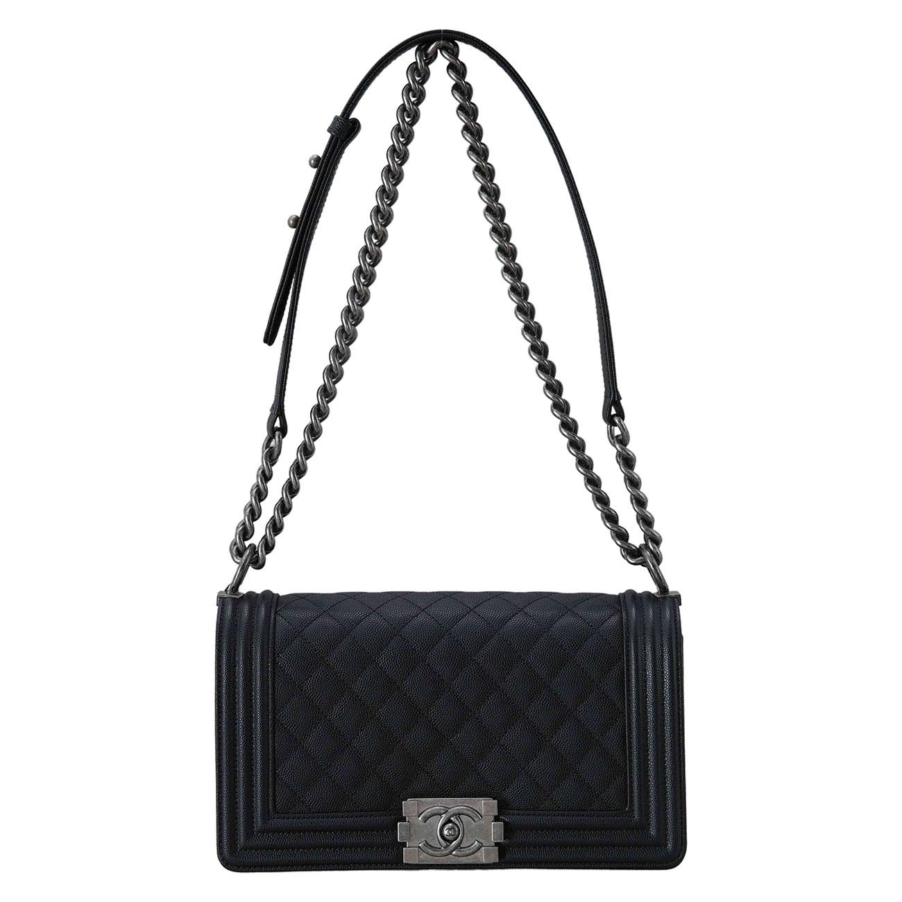 CHANEL(USED)샤넬 A67086 캐비어 보이샤넬 미듐 플랩백
