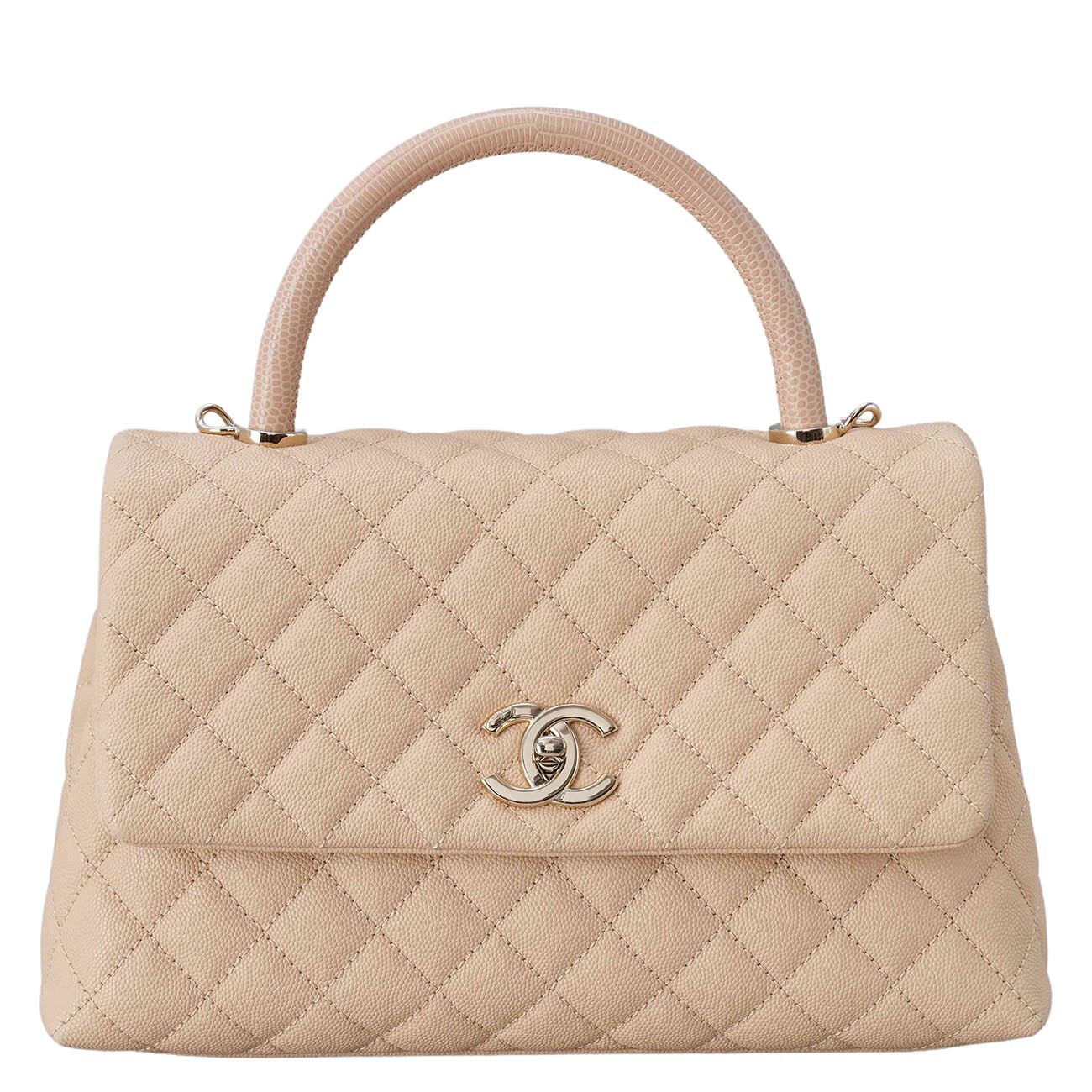 CHANEL(USED)샤넬 코코핸들28 미듐 리자드핸들