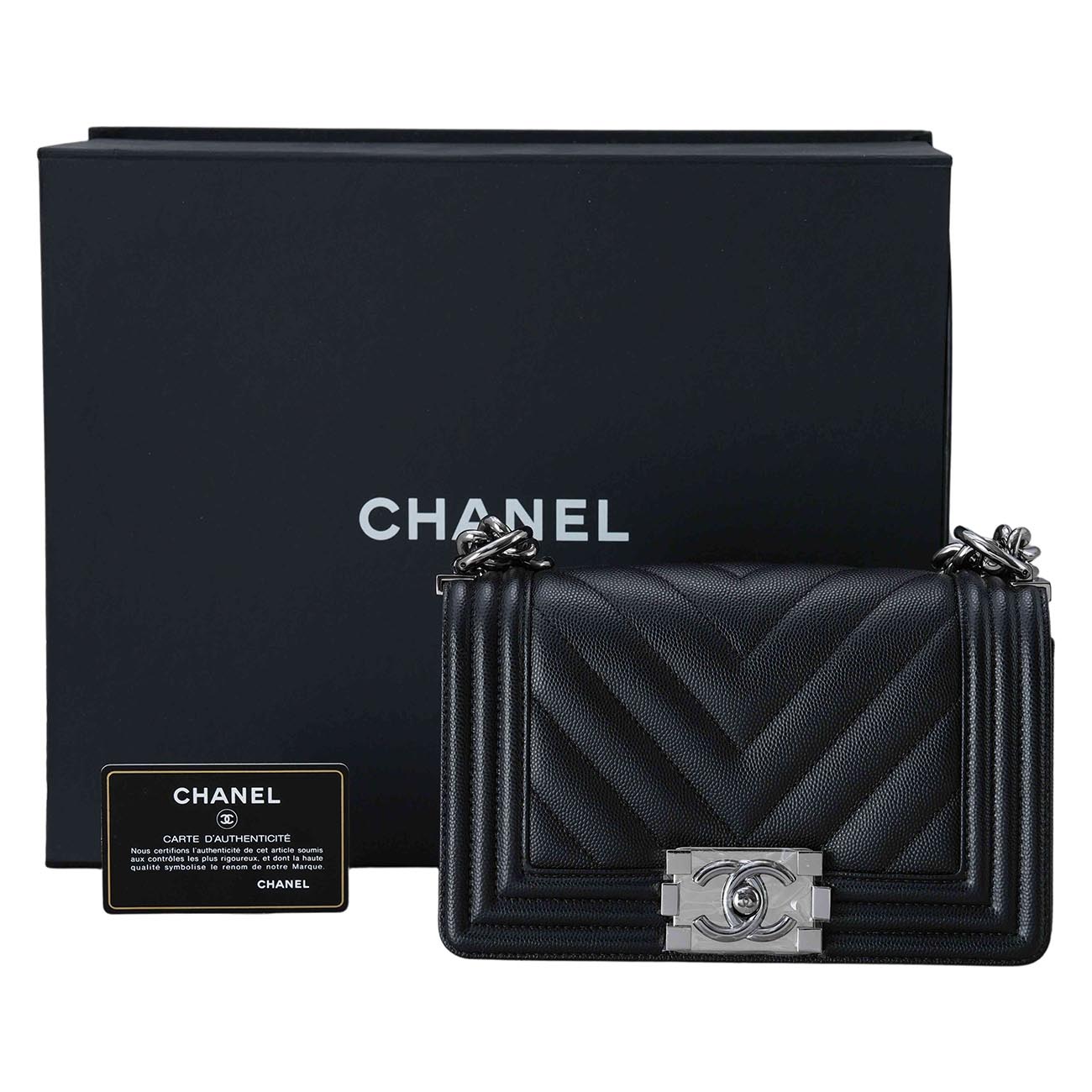 CHANEL(USED)샤넬 보이샤넬 쉐브론 캐비어 스몰