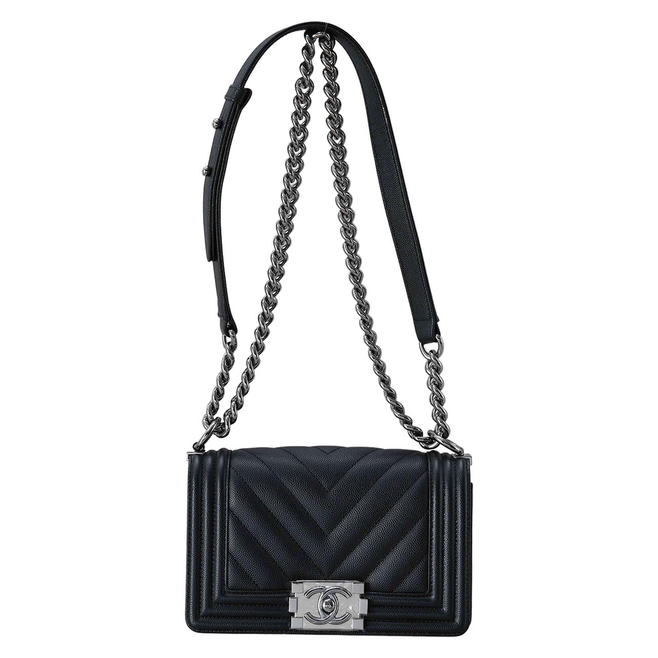 CHANEL(USED)샤넬 보이샤넬 쉐브론 캐비어 스몰