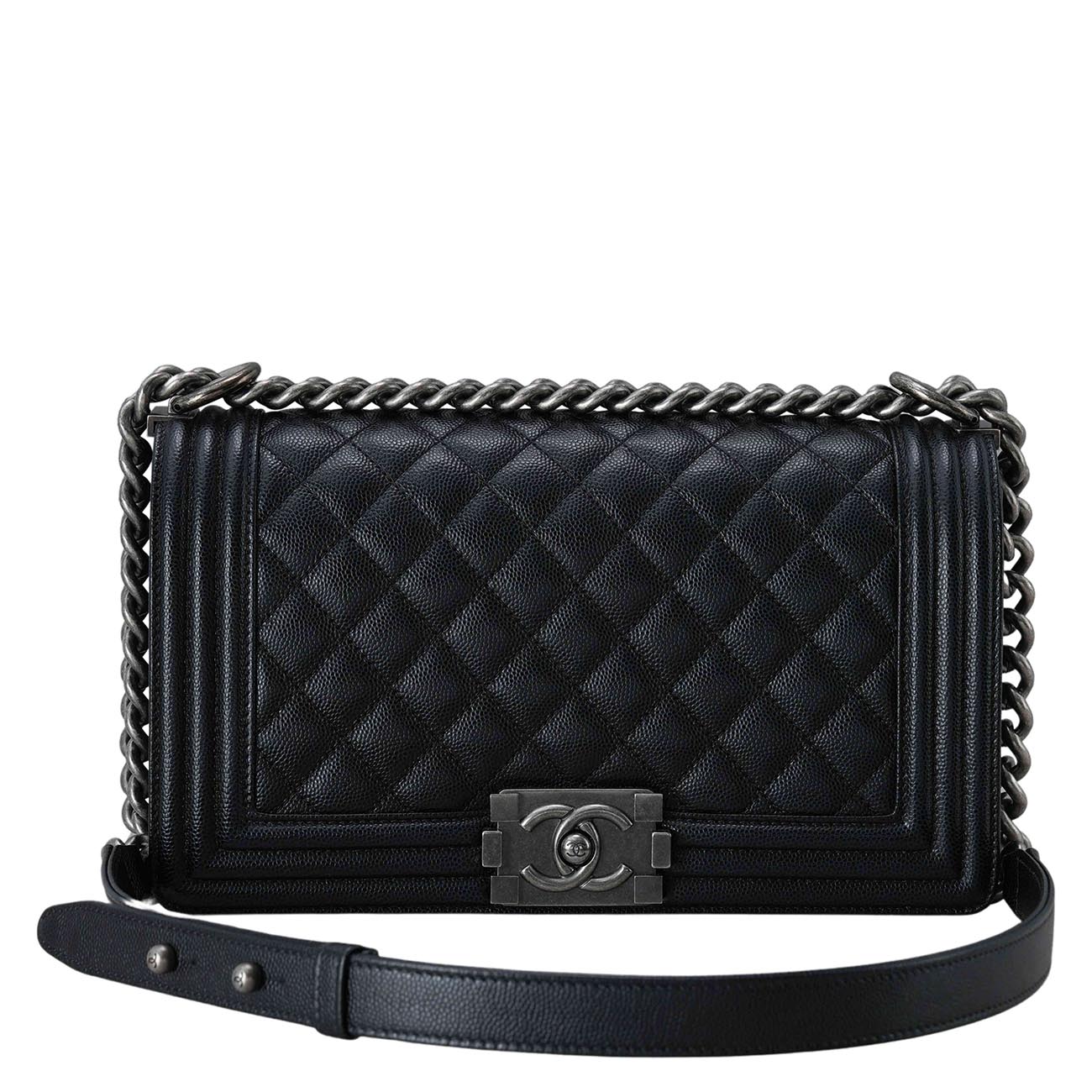 CHANEL(USED)샤넬 보이샤넬 캐비어 미듐 플랩백