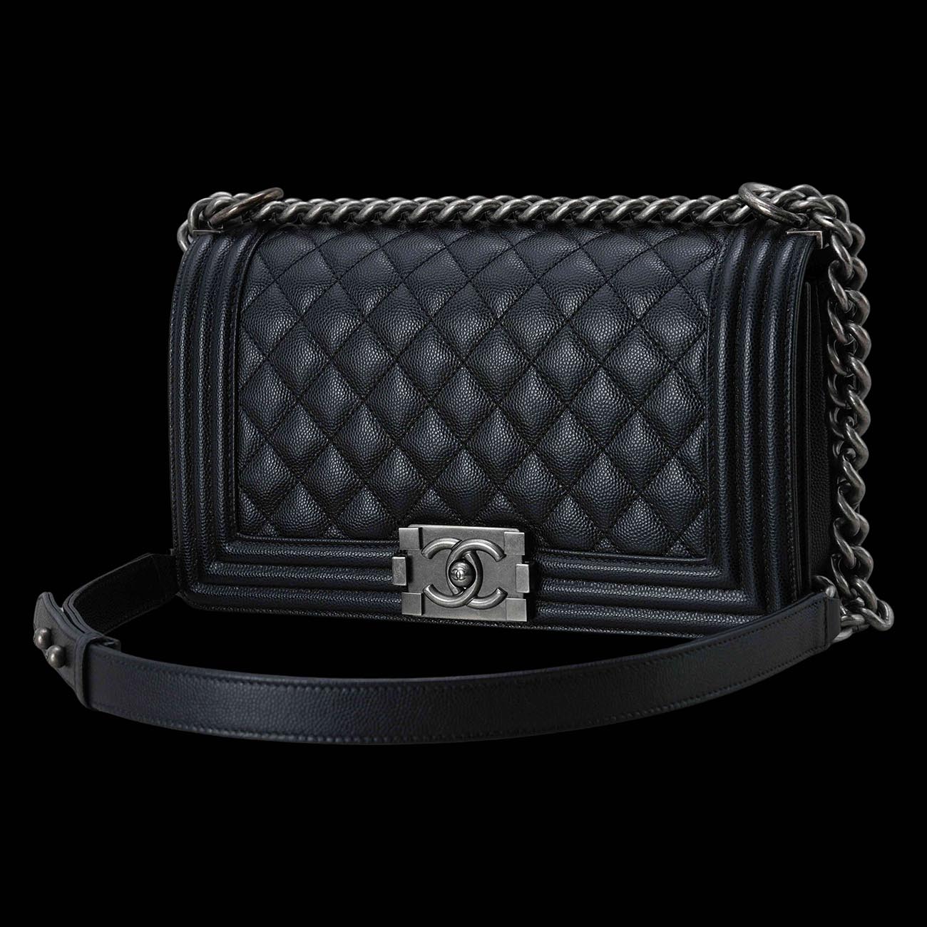 CHANEL(USED)샤넬 보이샤넬 캐비어 미듐 플랩백