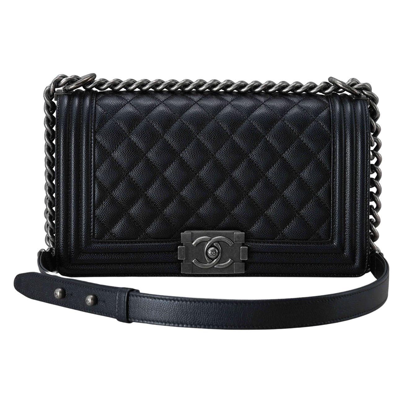CHANEL(USED)샤넬 보이샤넬 캐비어 미듐 플랩백