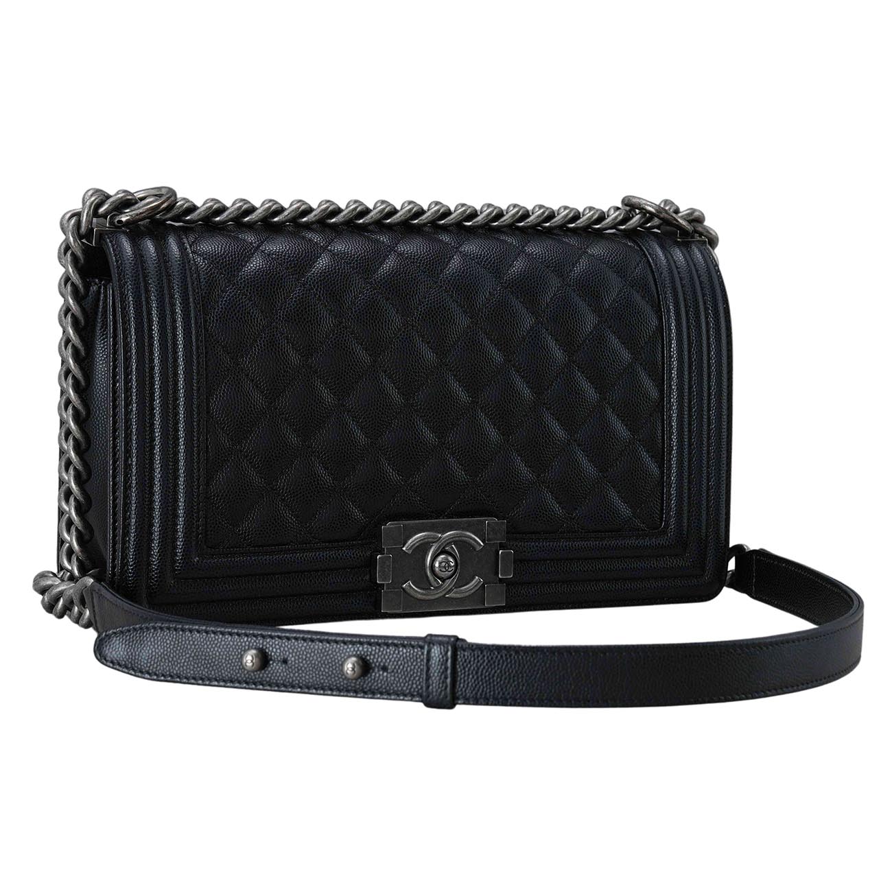 CHANEL(USED)샤넬 보이샤넬 캐비어 미듐 플랩백