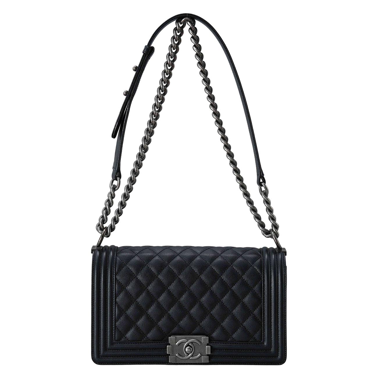 CHANEL(USED)샤넬 보이샤넬 캐비어 미듐 플랩백