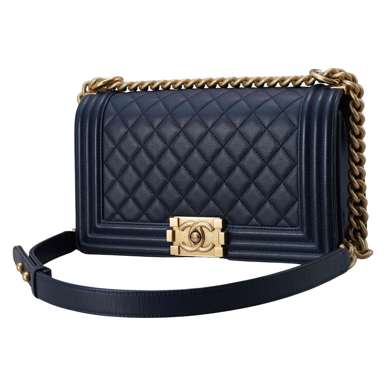 CHANEL(USED)샤넬 캐비어 보이샤넬 미듐 플랩백