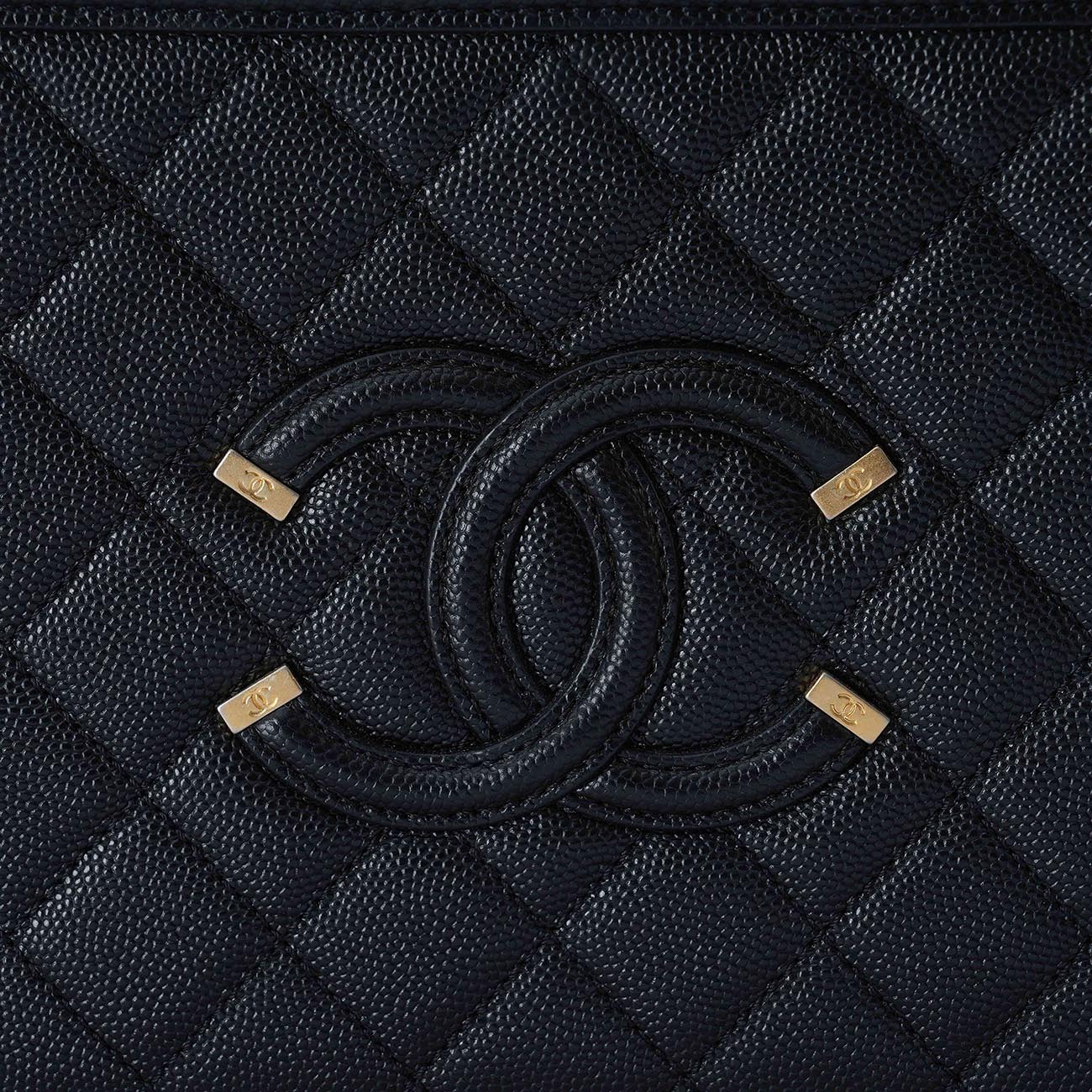 CHANEL(USED)샤넬 캐비어 코스메틱 탑핸들 백