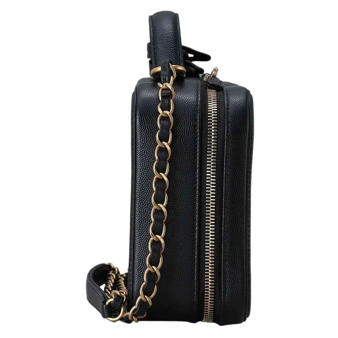 CHANEL(USED)샤넬 캐비어 코스메틱 탑핸들 백