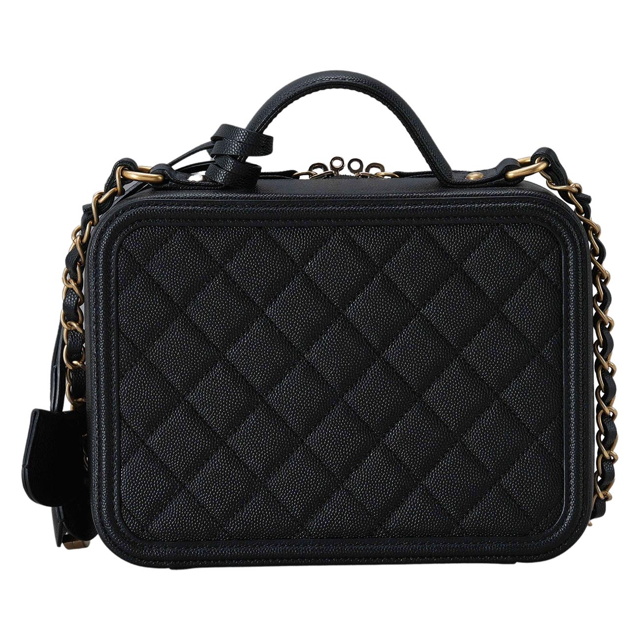 CHANEL(USED)샤넬 캐비어 코스메틱 탑핸들 백