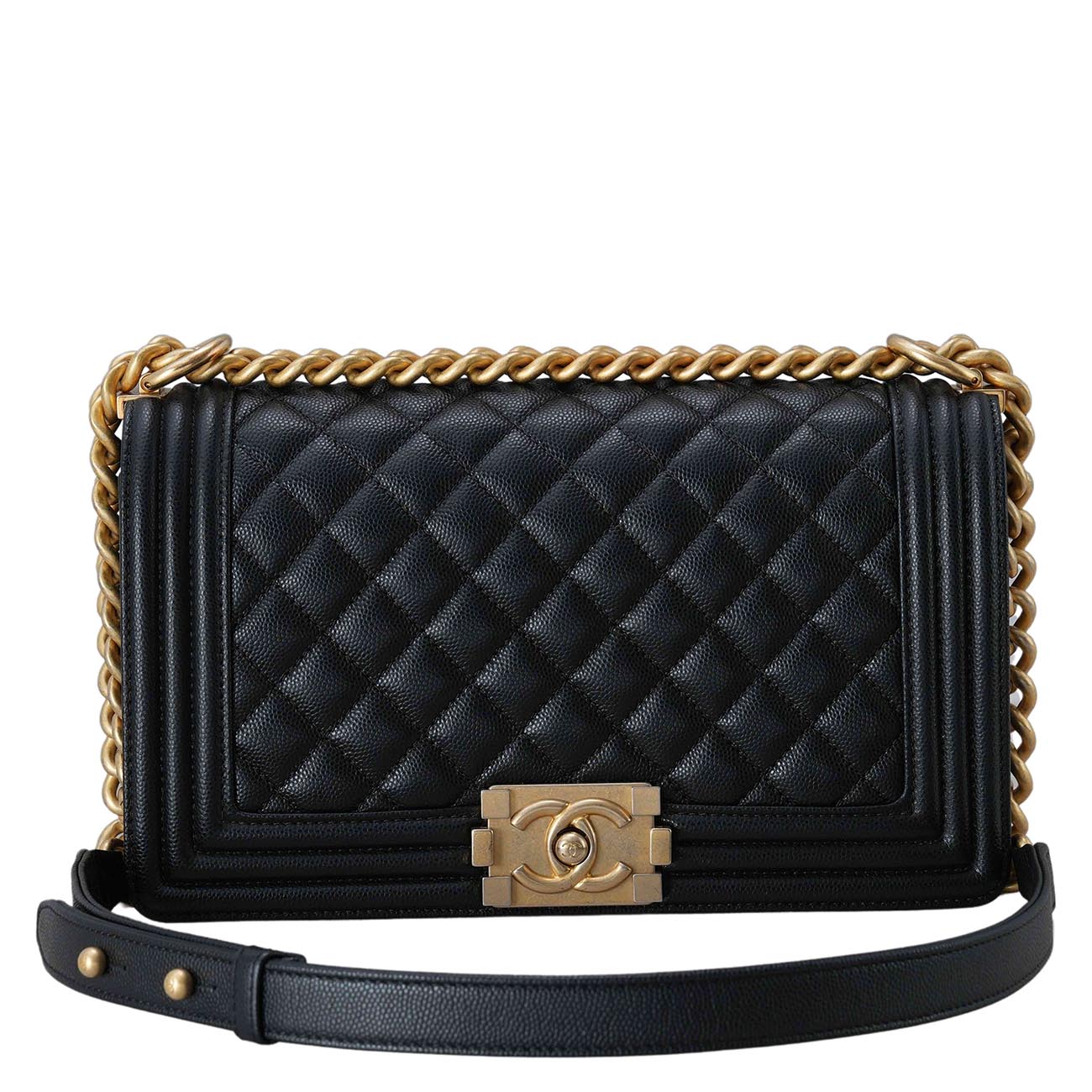 CHANEL(USED)샤넬 캐비어 보이샤넬 미듐 플랩백