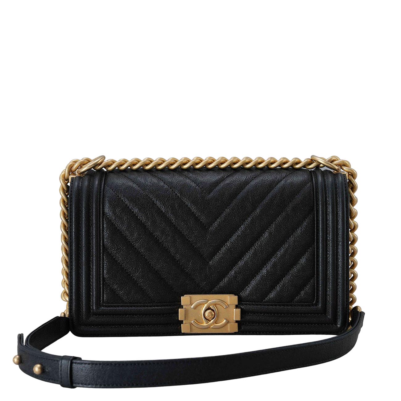 CHANEL(USED)샤넬 쉐브론 보이샤넬 미듐 플랩백