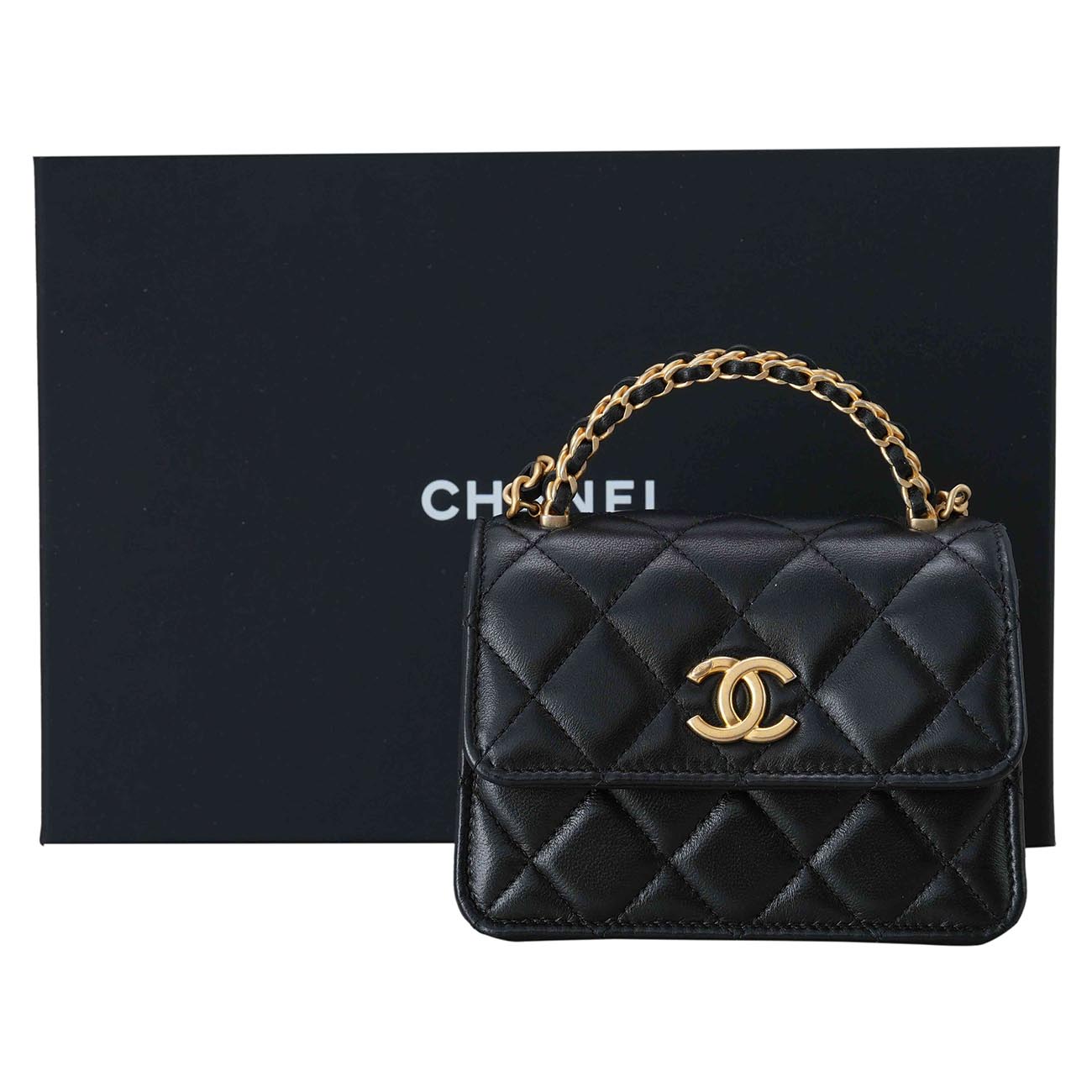CHANEL(USED)샤넬 AP3010 체인 탑핸들 미니 크로스백 블랙