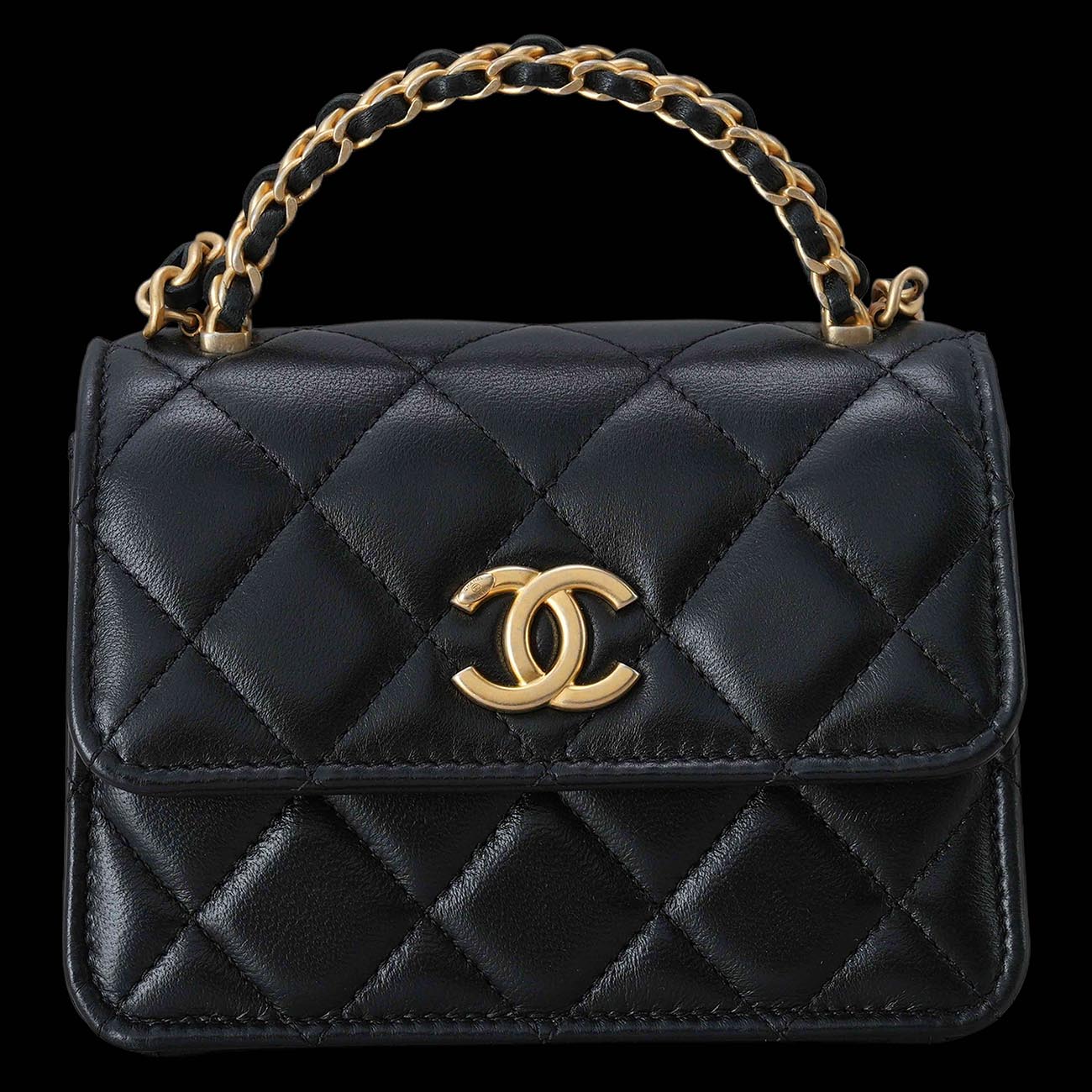 CHANEL(USED)샤넬 AP3010 체인 탑핸들 미니 크로스백 블랙
