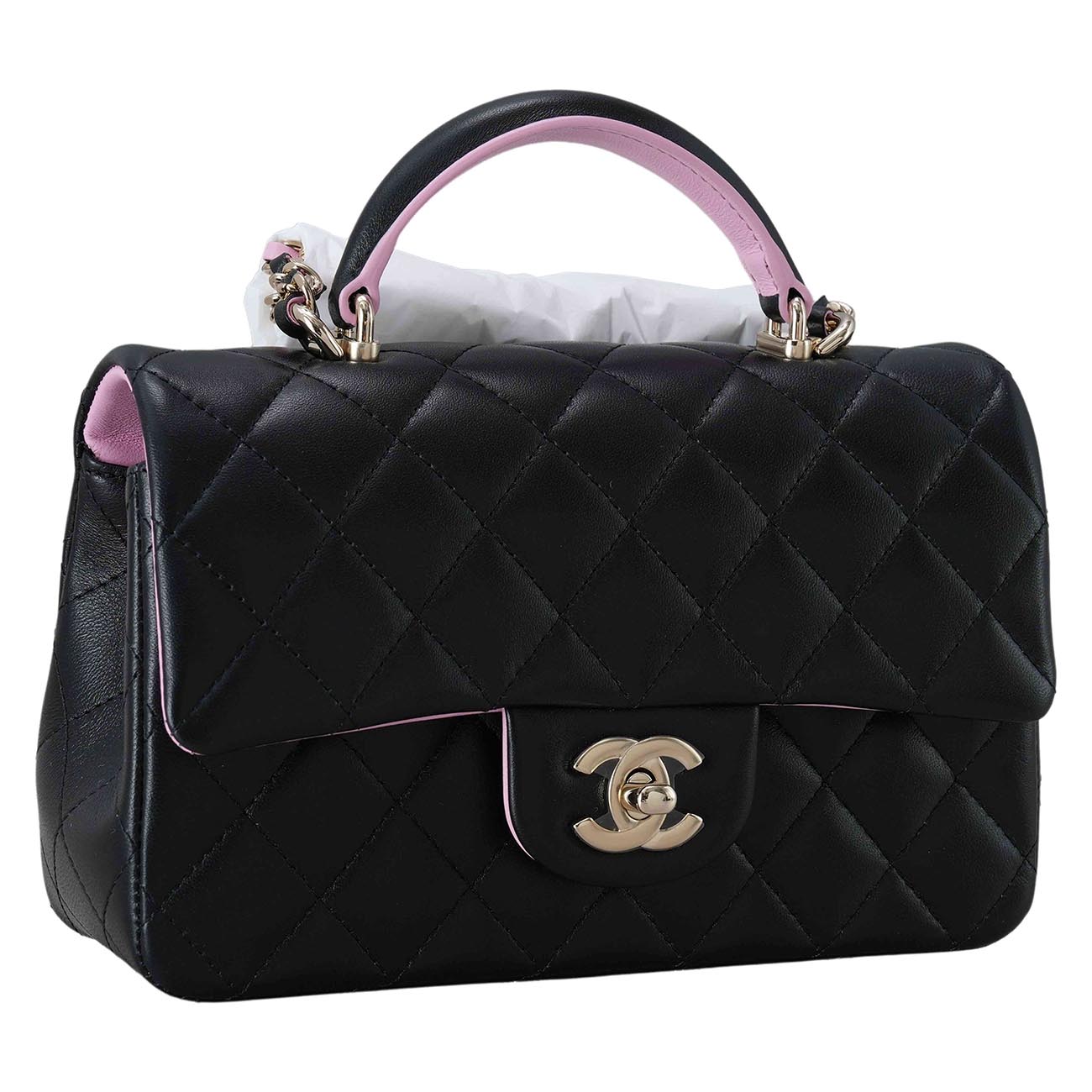 CHANEL(USED)샤넬 AS2431 뉴미니 탑핸들백