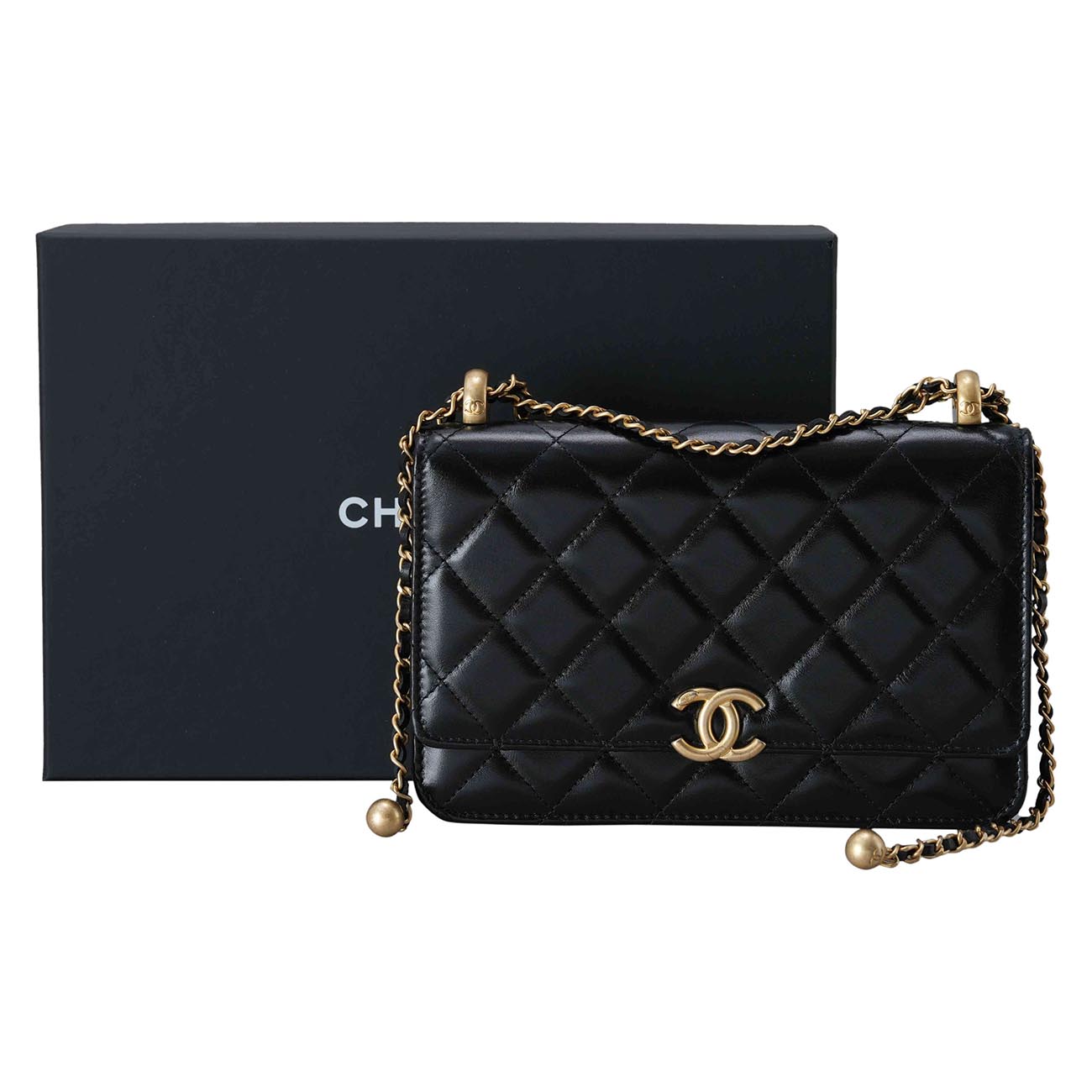 CHANEL(USED)샤넬 AP2289 카프스킨 골든볼 WOC